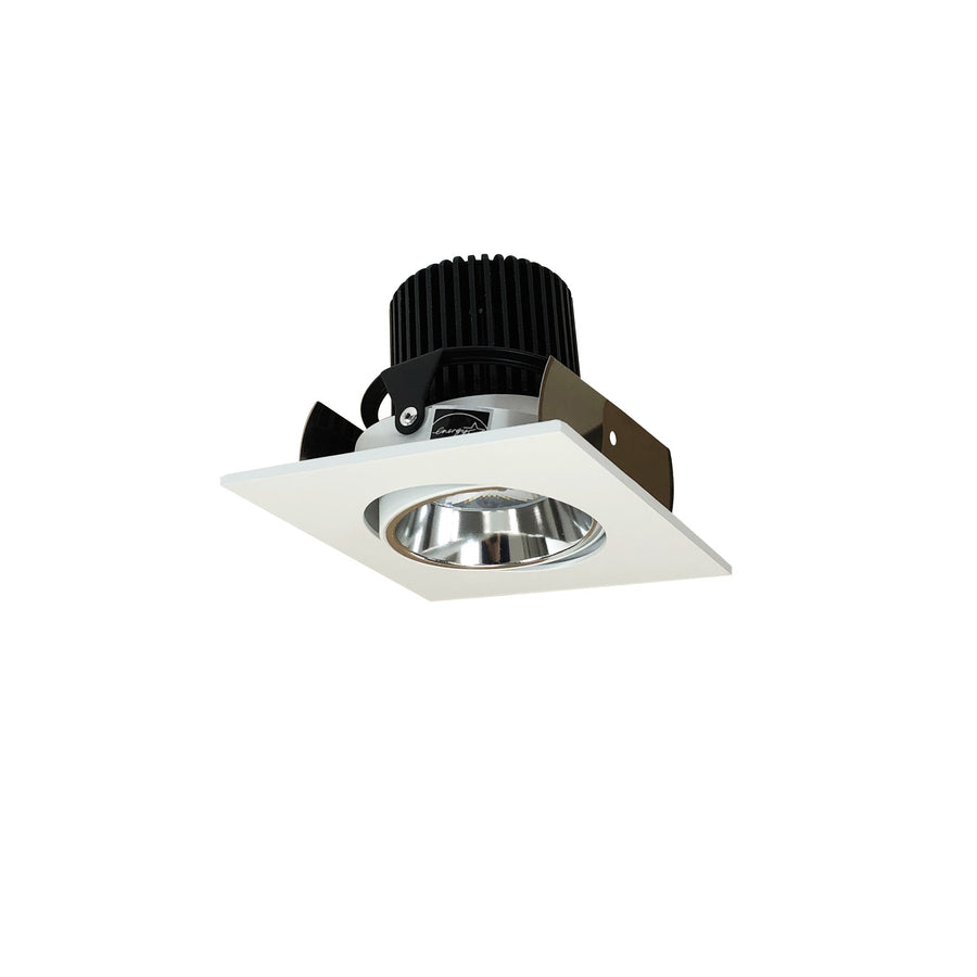 Nora NIOB-2SC30QCMPW 2 inch Iolite LED Square Adjustable Cone Reflector, 10-Degree Optic, 800lm / 12W, 3000K, Specular Clear Reflector / Matte Powder White Flange
