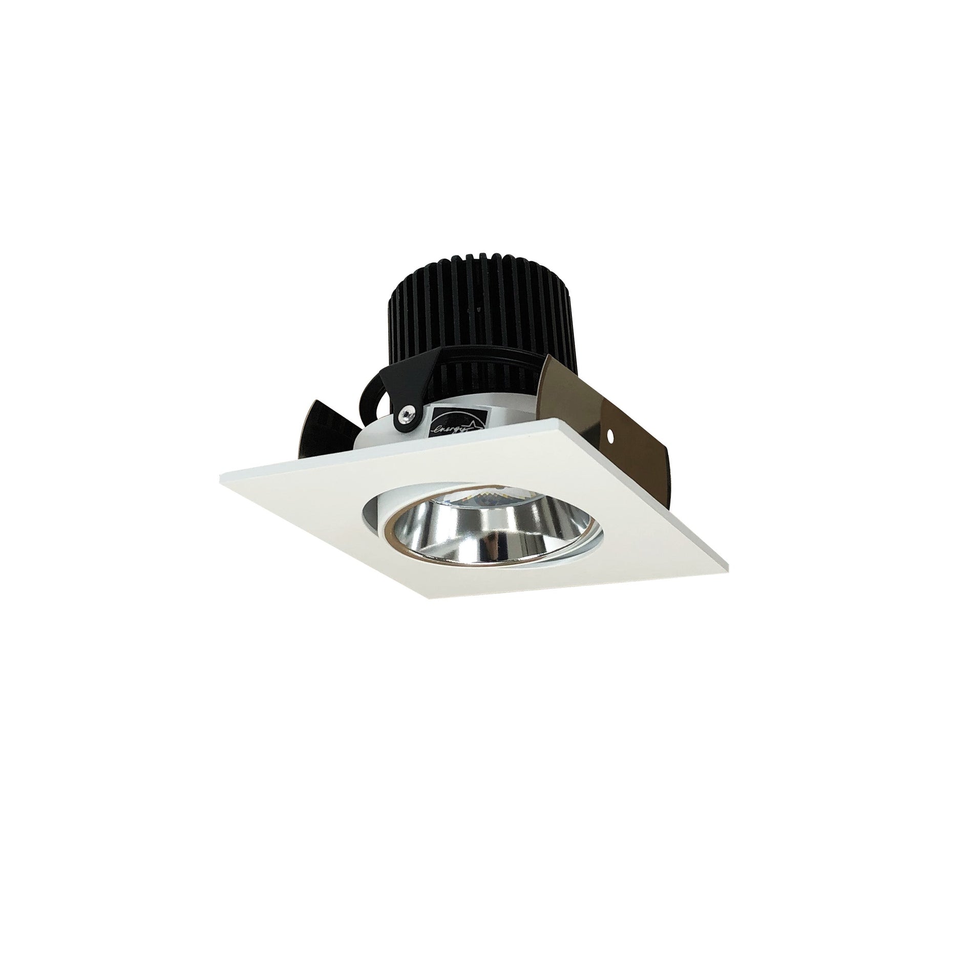 Nora NIOB-2SC40QCMPW 2 inch Iolite LED Square Adjustable Cone Reflector, 10-Degree Optic, 800lm / 12W, 4000K, Specular Clear Reflector / Matte Powder White Flange