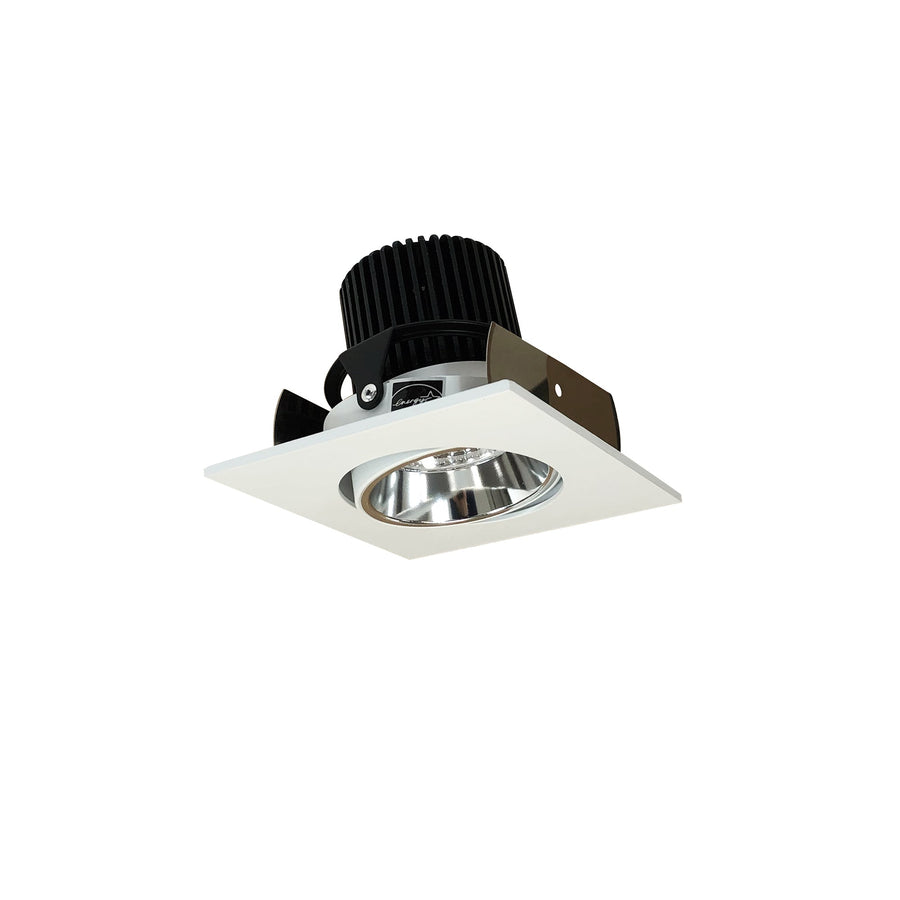 Nora NIOB-2SC30XCMPW/10 2 inch Iolite LED Square Adjustable Cone Reflector, 1000lm / 14W, 3000K, Specular Clear Reflector / Matte Powder White Flange