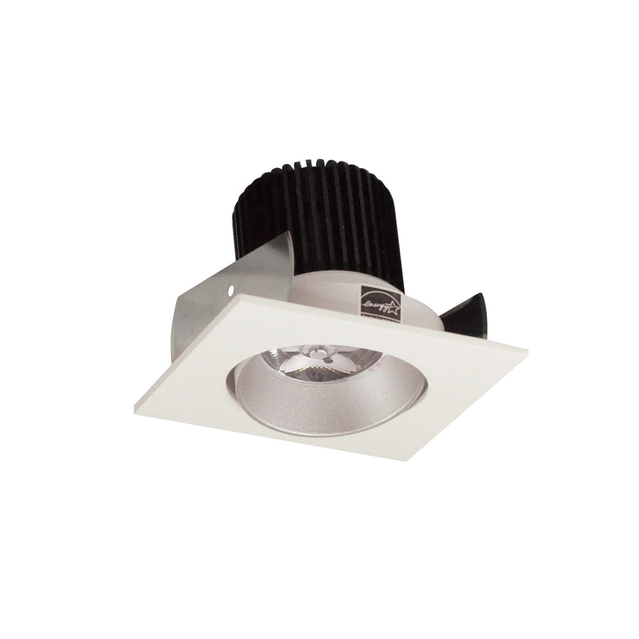 Nora NIOB-2SC30QHW 2 inch Iolite LED Square Adjustable Cone Reflector, 10-Degree Optic, 800lm / 12W, 3000K, Haze Reflector / White Flange