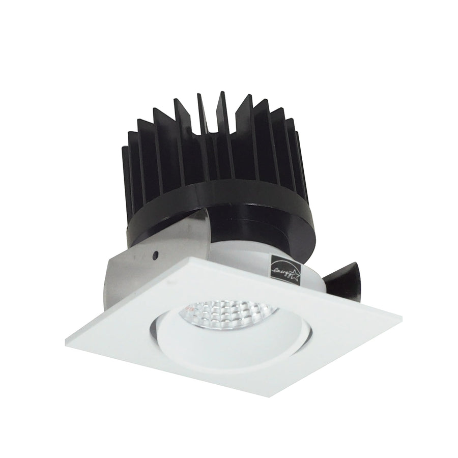 Nora NIOB-2SC27XMPW/HL 2 inch Iolite LED Square Adjustable Cone Reflector, 1500lm/2000lm/2500lm (varies by housing), 2700K, Matte Powder White Reflector / Matte Powder White Flange