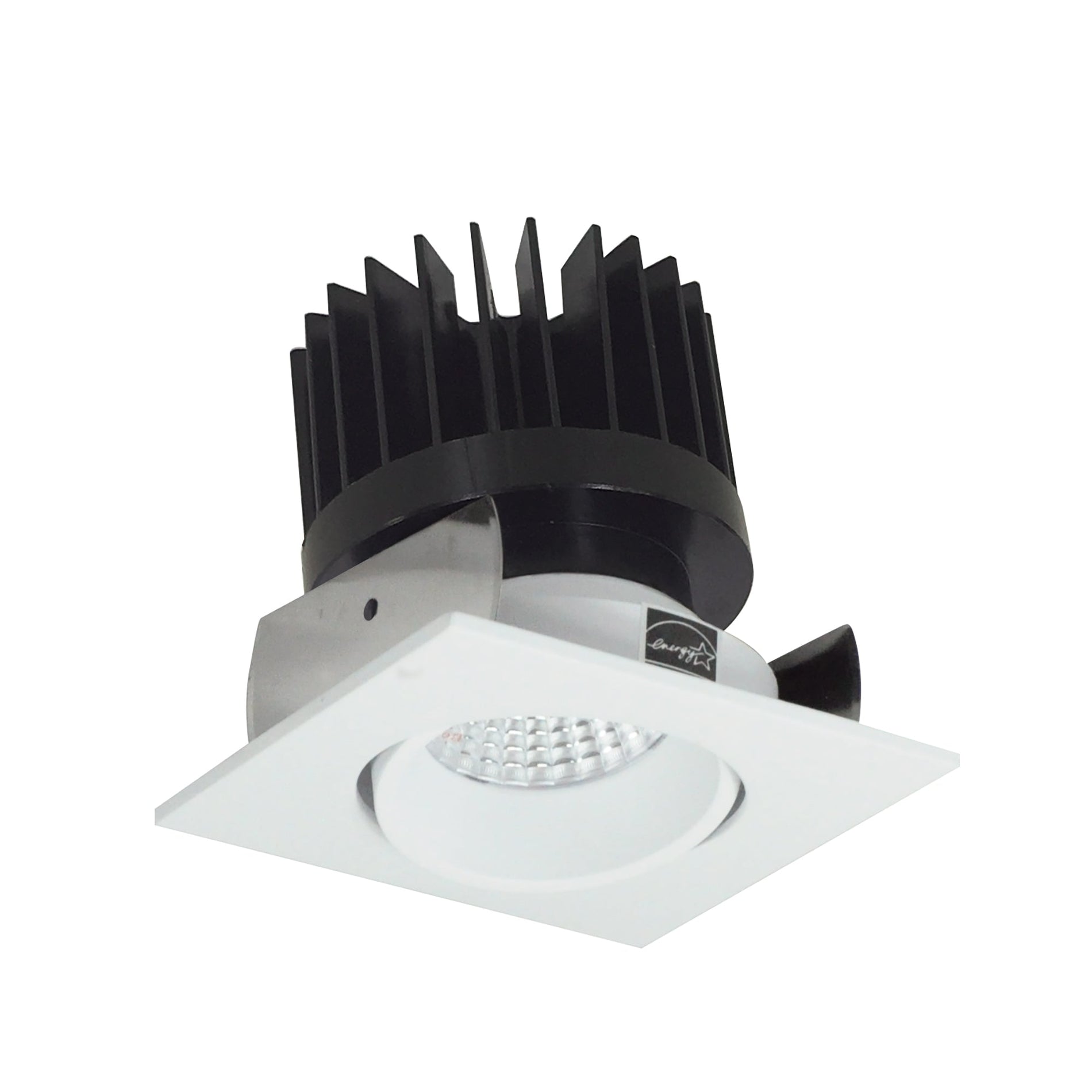 Nora NIOB-2SC27XMPW/HL 2 inch Iolite LED Square Adjustable Cone Reflector, 1500lm/2000lm/2500lm (varies by housing), 2700K, Matte Powder White Reflector / Matte Powder White Flange