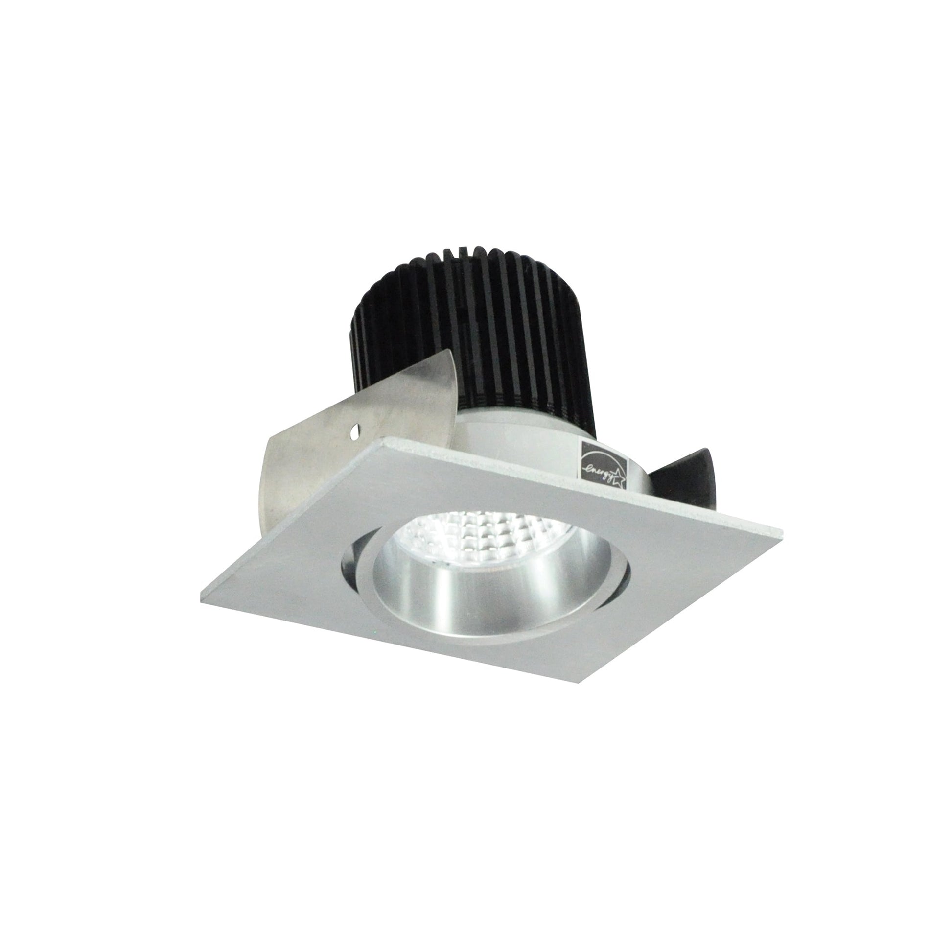 Nora NIOB-2SCCDXNN 2 inch Iolite LED Square Adjustable Cone Reflector, 800lm / 14W, Comfort Dim, Natural Metal Reflector / Natural Metal Flange