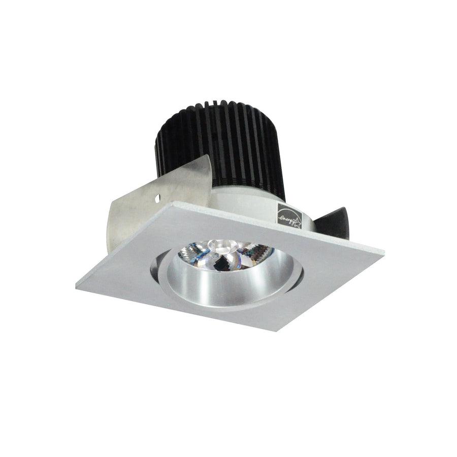 Nora NIOB-2SC35QNN 2 inch Iolite LED Square Adjustable Cone Reflector, 10-Degree Optic, 800lm / 12W, 3500K, Natural Metal Reflector / Natural Metal Flange