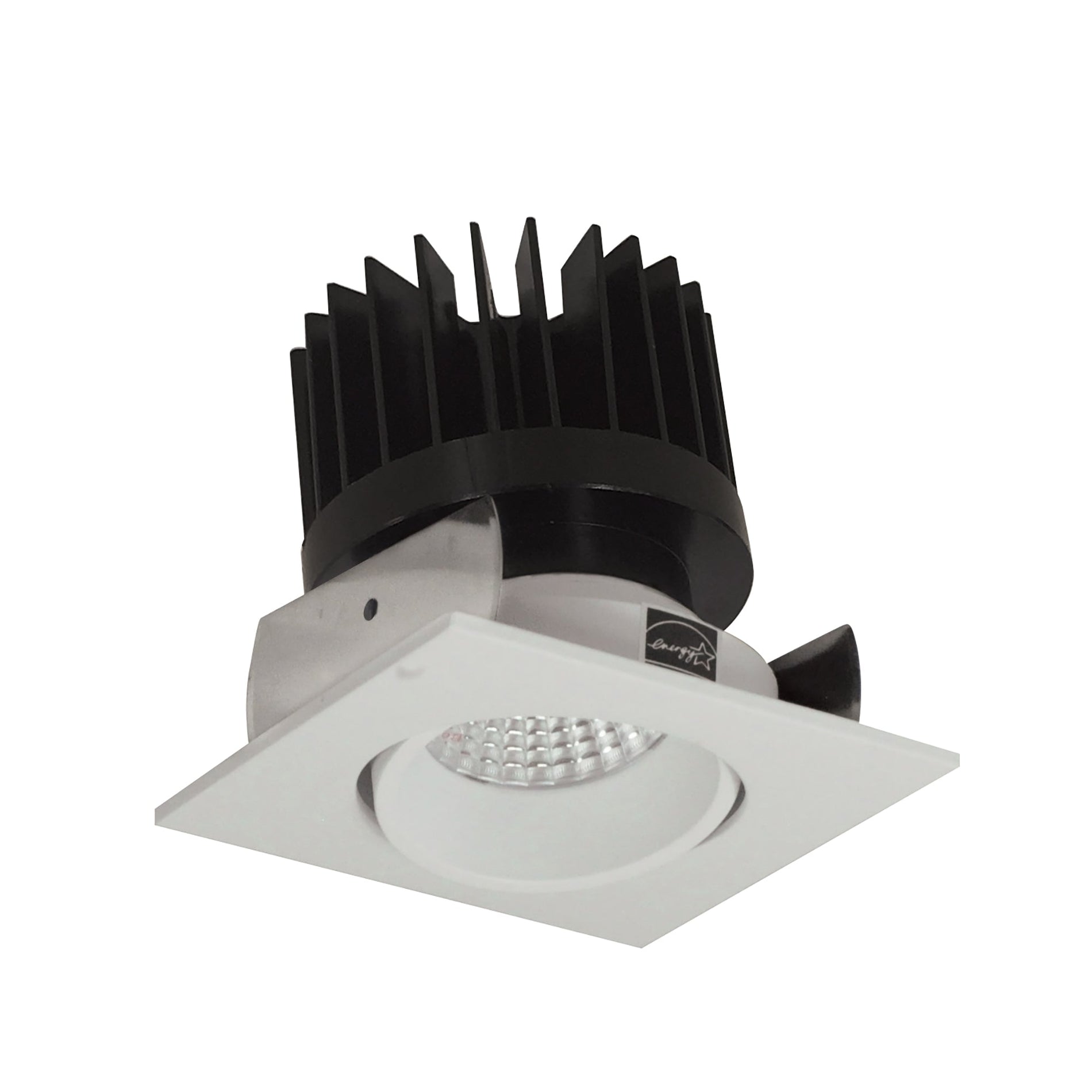 Nora NIOB-2SCCDXWW/HL 2 inch Iolite LED Square Adjustable Cone Reflector, 1500lm/2000lm/2500lm (varies by housing), Comfort Dim, White Reflector / White Flange