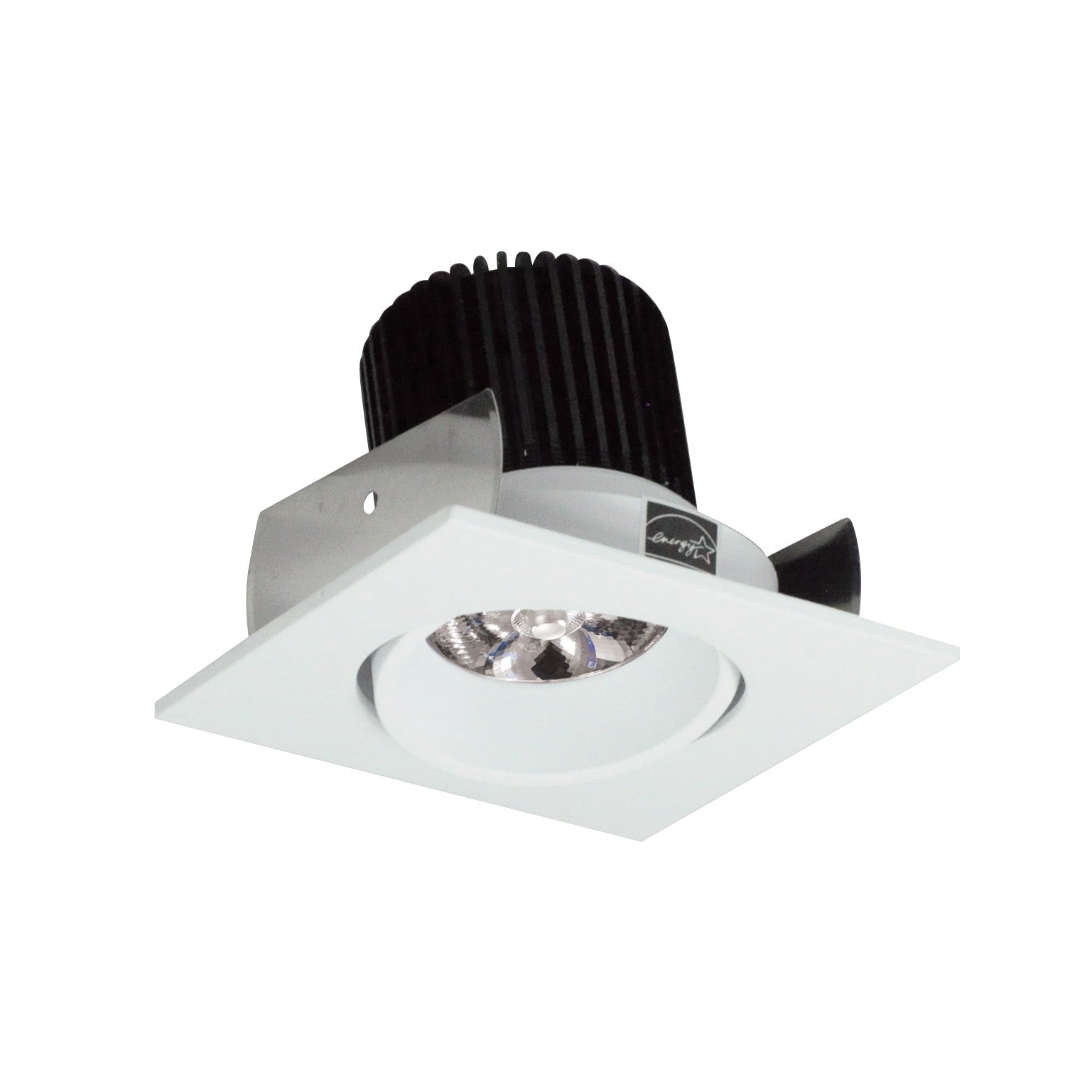 Nora NIOB-2SC40QWW 2 inch Iolite LED Square Adjustable Cone Reflector, 10-Degree Optic, 800lm / 12W, 4000K, White Reflector / White Flange