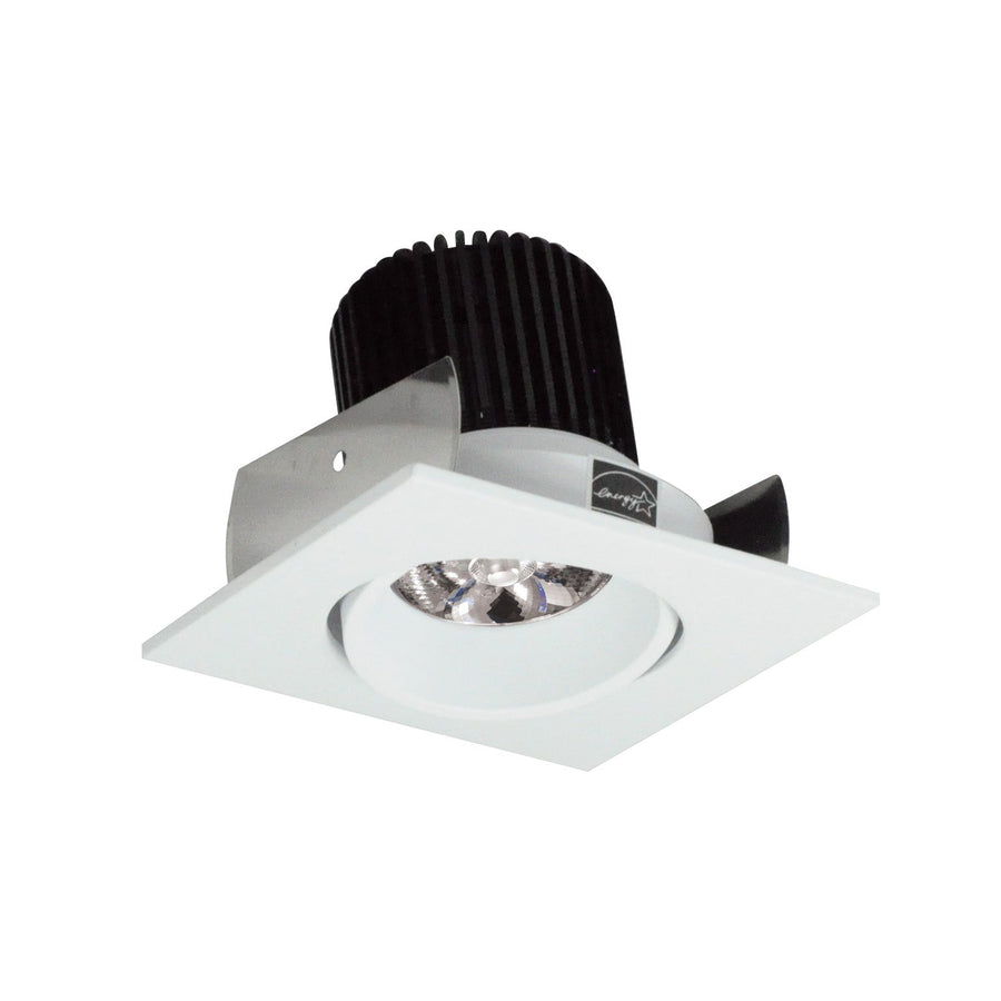 Nora NIOB-2SC30QWW 2 inch Iolite LED Square Adjustable Cone Reflector, 10-Degree Optic, 800lm / 12W, 3000K, White Reflector / White Flange