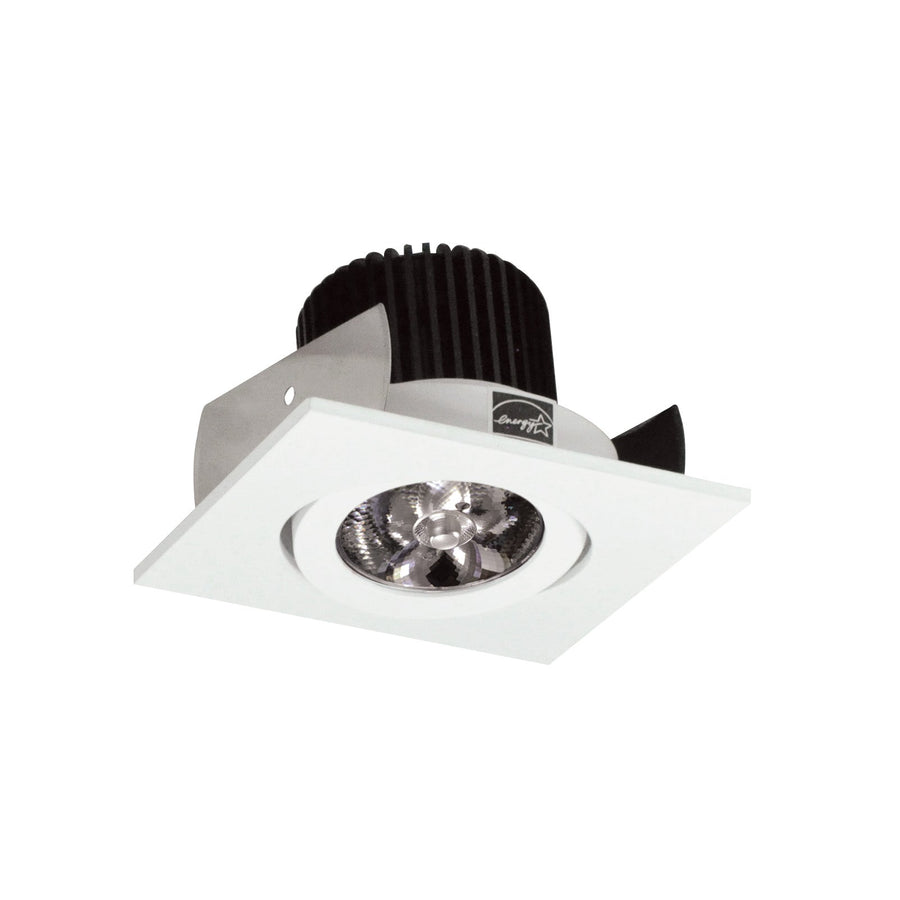Nora NIOB-2SG35QMPW 2 inch Iolite LED Square Adjustable Gimbal, 10-Degree Optic, 850lm / 12W, 3500K, Matte Powder White Finish
