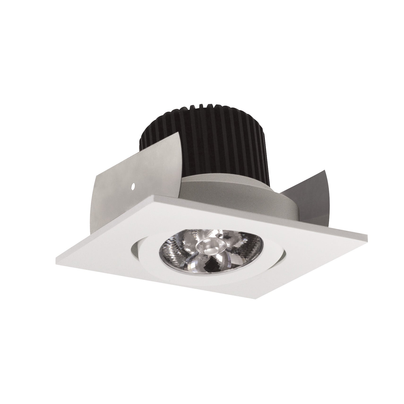 Nora NIOB-2SG35QWW 2 inch Iolite LED Square Adjustable Gimbal, 10-Degree Optic, 850lm / 12W, 3500K, White Finish