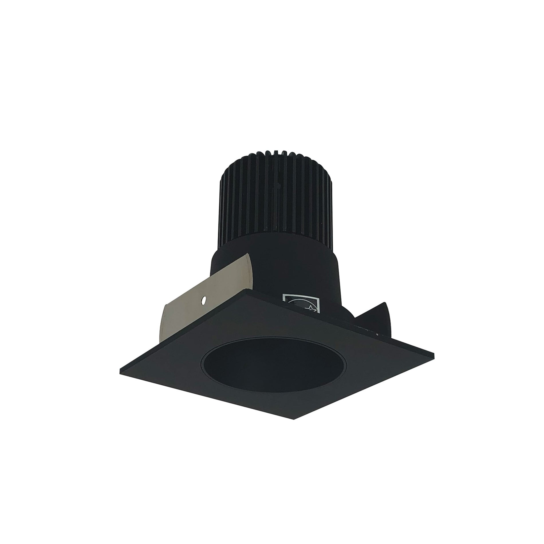 Nora NIOB-2SNDC27QBB 2 inch Iolite LED Square Reflector with Round Aperture, 10-Degree Optic, 800lm / 12W, 2700K, Black Reflector / Black Flange
