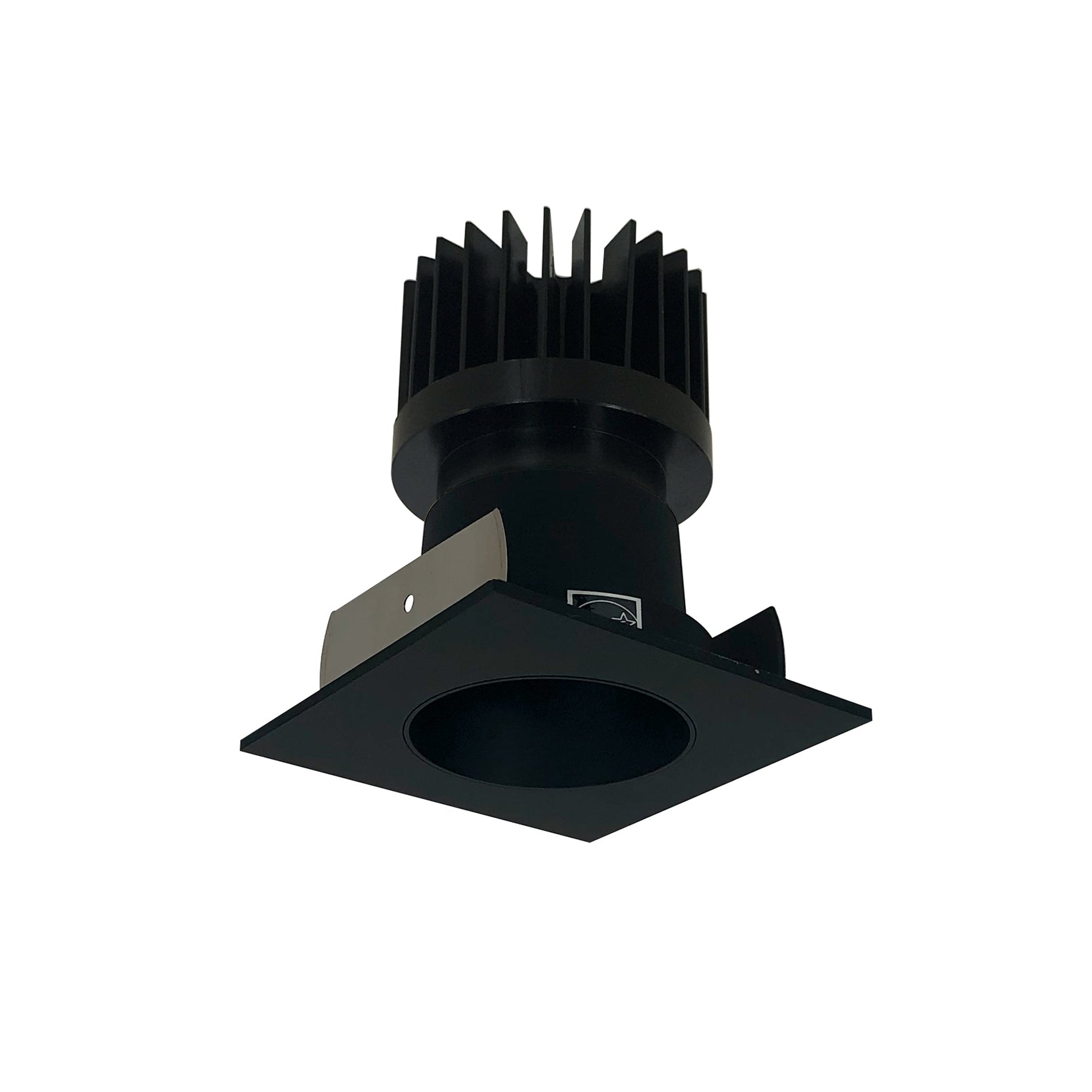 Nora NIOB-2SNDC50XBB/HL 2 inch Iolite LED Square Reflector with Round Aperture, 1500lm/2000lm/2500lm (varies by housing), 5000K, Black Reflector / Black Flange