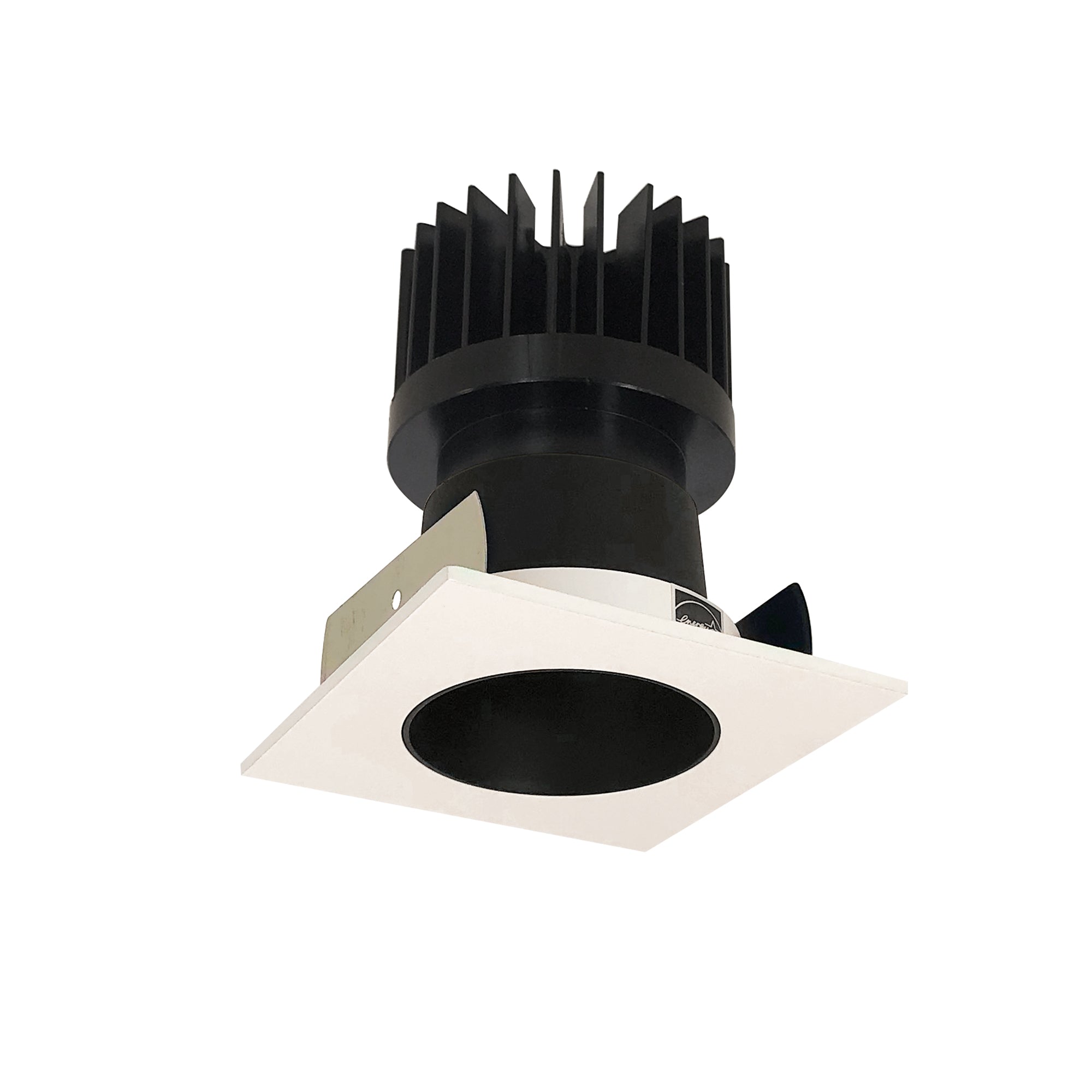 Nora NIOB-2SNDC50XBW/HL 2 inch Iolite LED Square Reflector with Round Aperture, 1500lm/2000lm/2500lm (varies by housing), 5000K, Black Reflector / White Flange