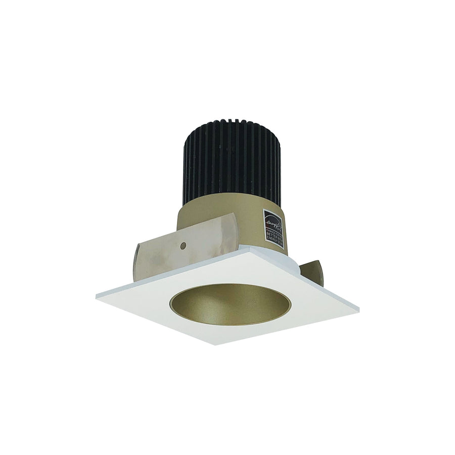 Nora NIOB-2SNDC40XCHMPW/10 2 inch Iolite LED Square Reflector with Round Aperture, 1000lm / 14W, 4000K, Champagne Haze Reflector / Matte Powder White Flange