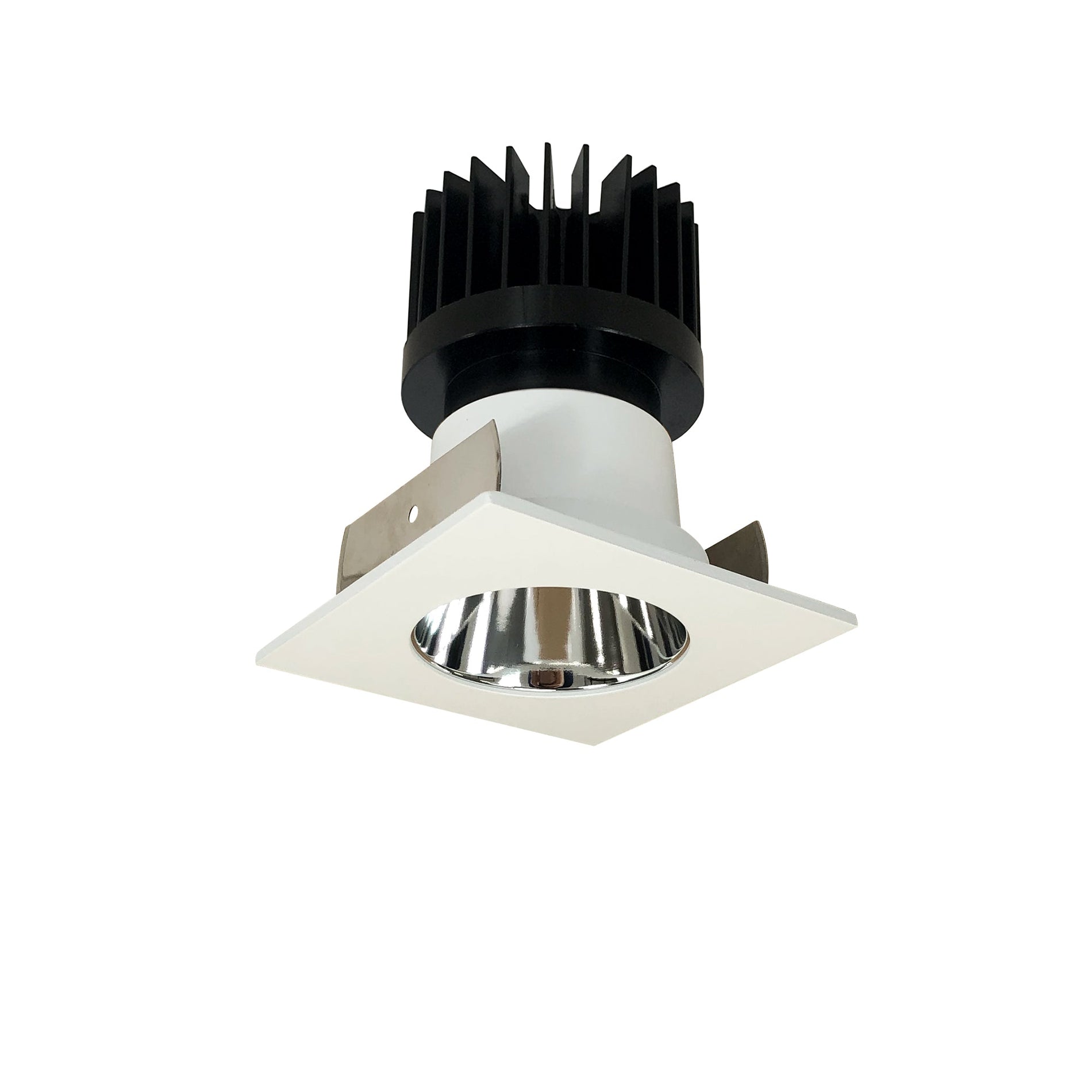 Nora NIOB-2SNDCCDXCMPW/HL 2 inch Iolite LED Square Reflector with Round Aperture, 1500lm/2000lm/2500lm (varies by housing), Comfort Dim, Specular Clear Reflector / Matte Powder White Flange