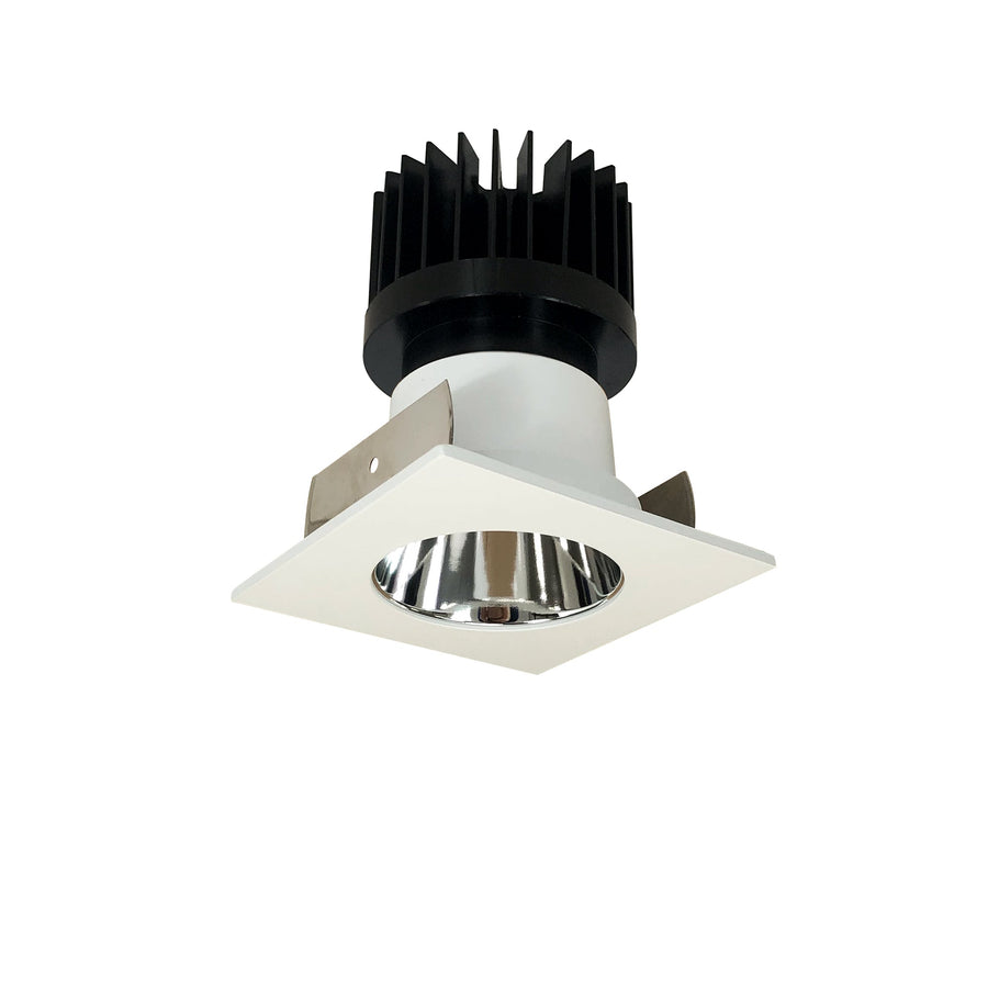 Nora NIOB-2SNDC35XCMPW/HL 2 inch Iolite LED Square Reflector with Round Aperture, 1500lm/2000lm/2500lm (varies by housing), 3500K, Specular Clear Reflector / Matte Powder White Flange