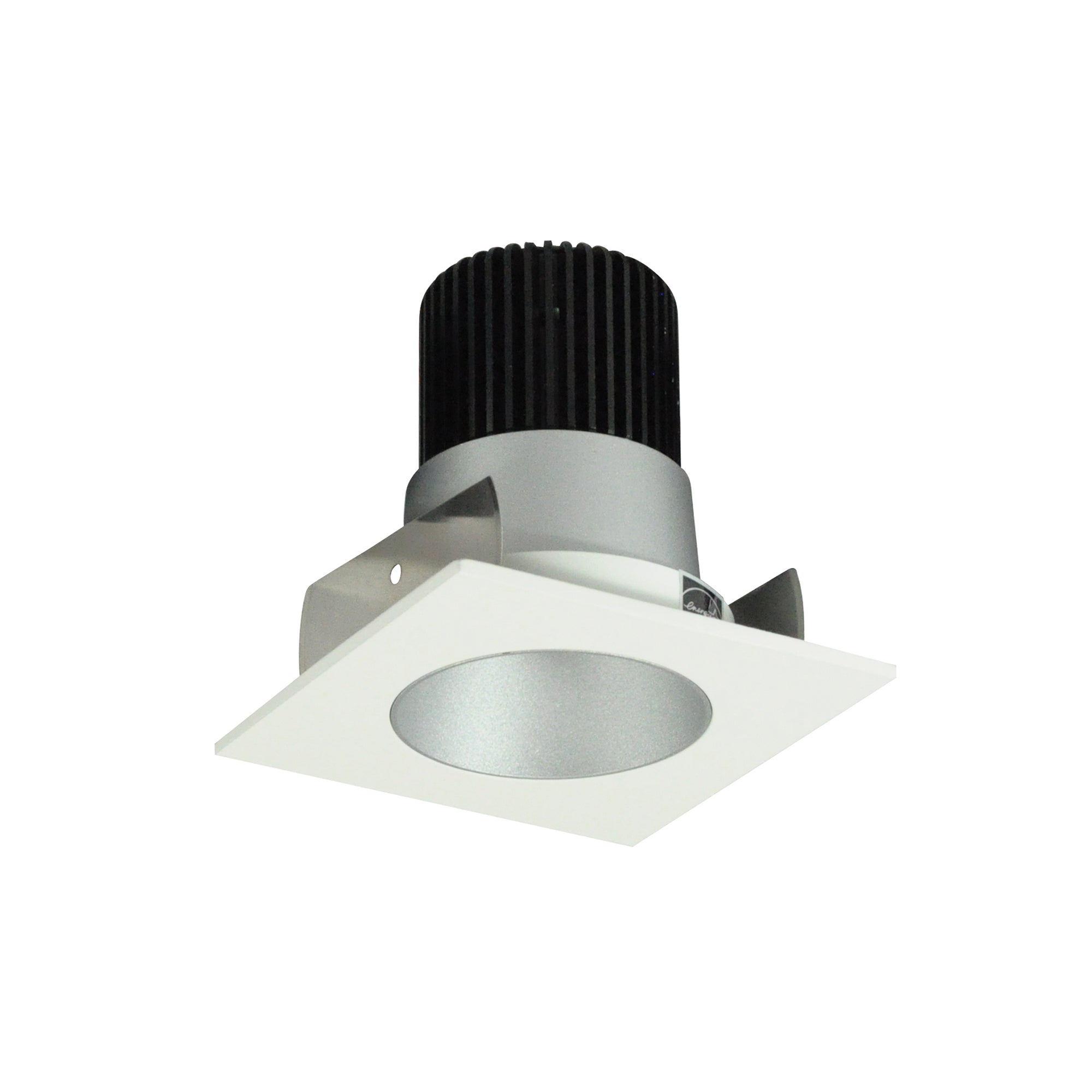 Nora NIOB-2SNDC35QHW 2 inch Iolite LED Square Reflector with Round Aperture, 10-Degree Optic, 800lm / 12W, 3500K, Haze Reflector / White Flange