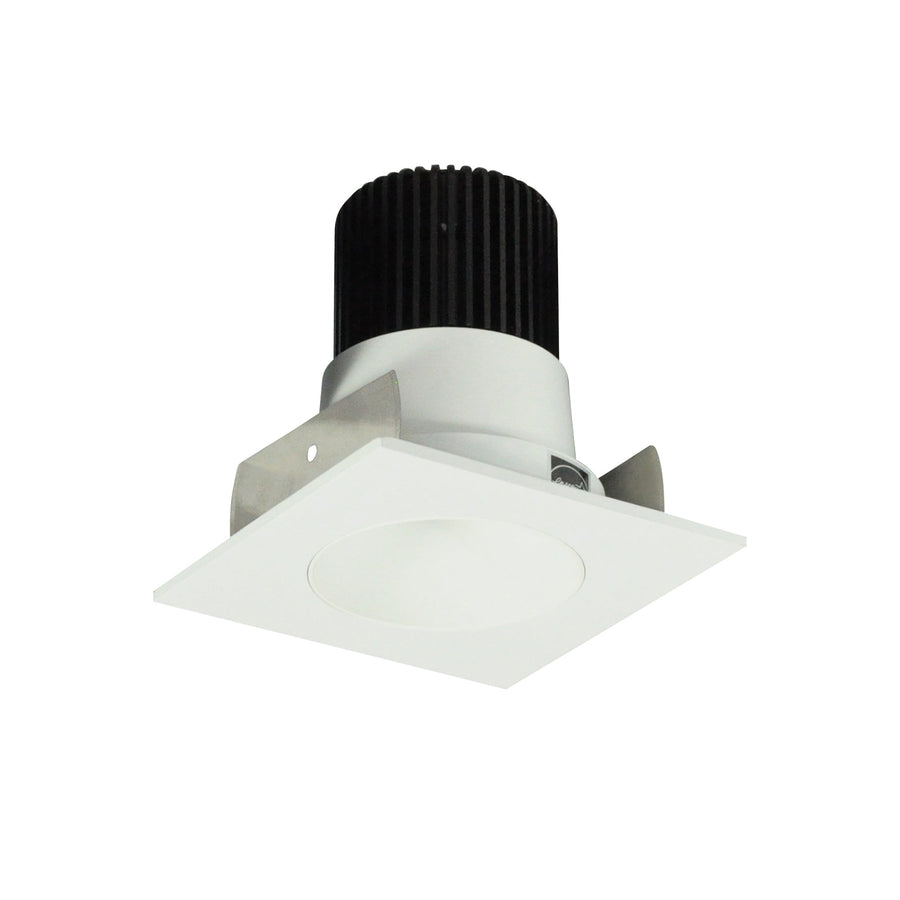 Nora NIOB-2SNDCCDXMPW 2 inch Iolite LED Square Reflector with Round Aperture, 800lm / 14W, Comfort Dim, Matte Powder White Reflector / Matte Powder White Flange