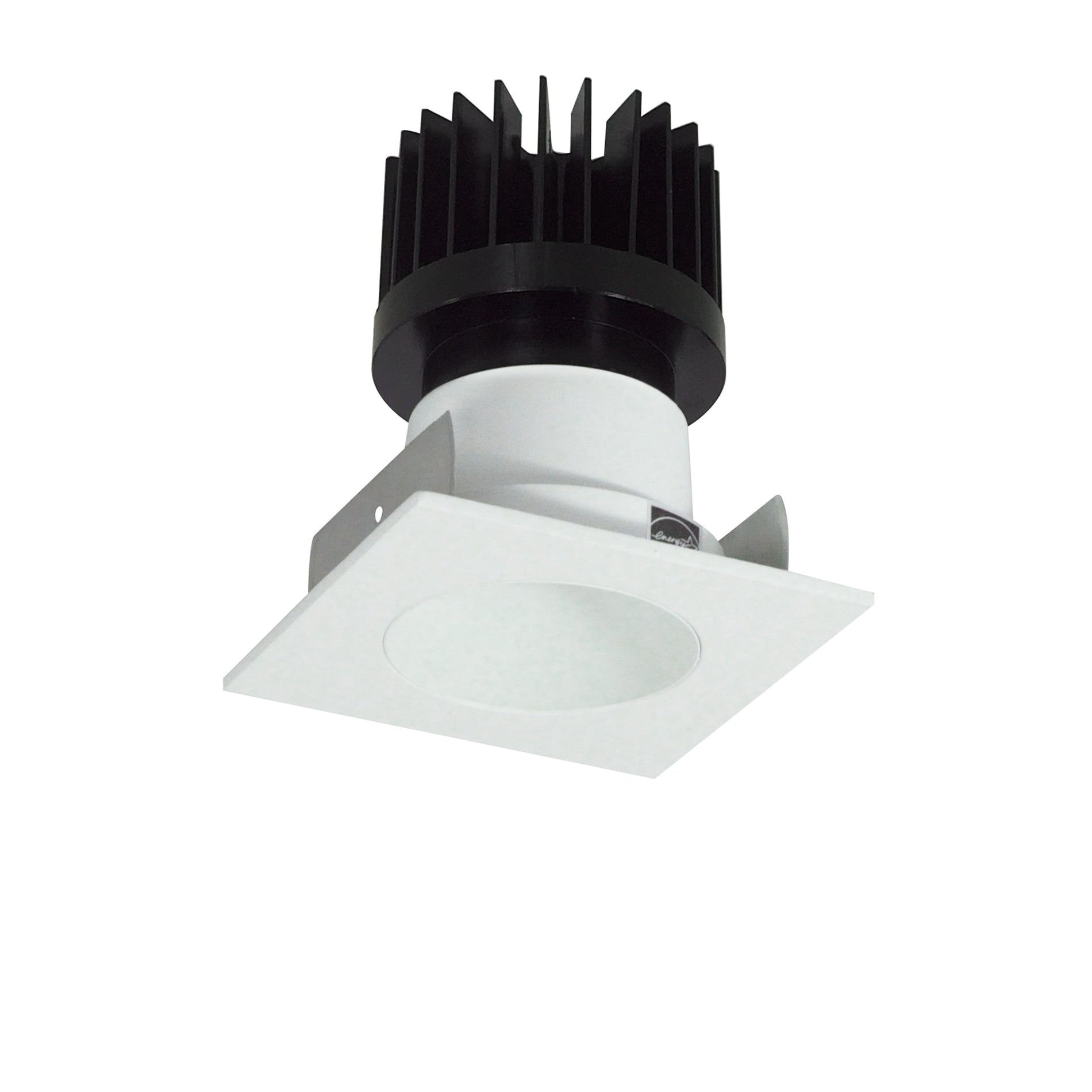 Nora NIOB-2SNDCCDXMPW/HL 2 inch Iolite LED Square Reflector with Round Aperture, 1500lm/2000lm/2500lm (varies by housing), Comfort Dim, Matte Powder White Reflector / Matte Powder White Flange