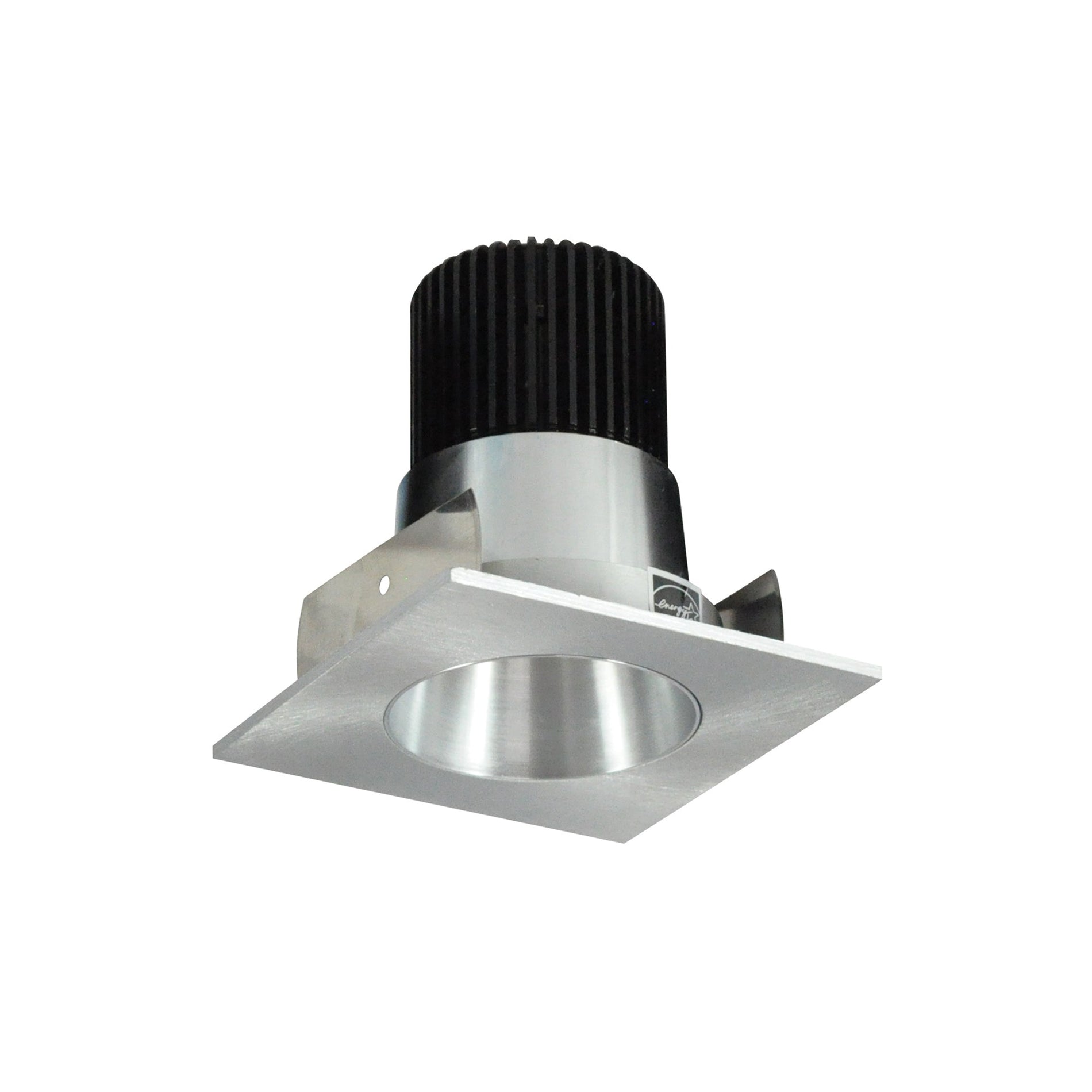 Nora NIOB-2SNDC27QNN 2 inch Iolite LED Square Reflector with Round Aperture, 10-Degree Optic, 800lm / 12W, 2700K, Natural Metal Reflector / Natural Metal Flange