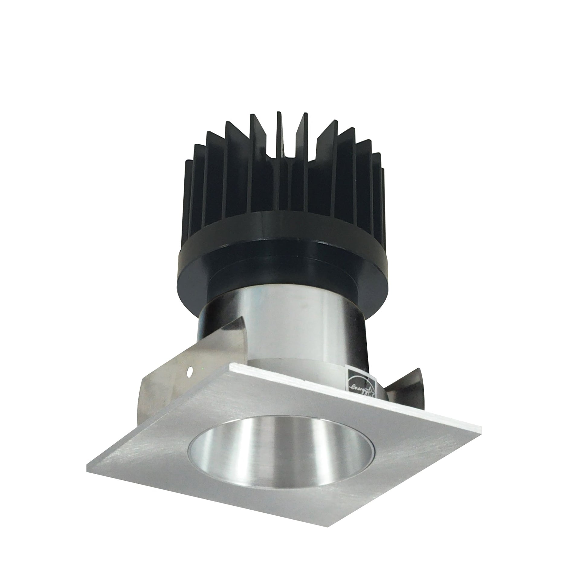 Nora NIOB-2SNDC50XNN/HL 2 inch Iolite LED Square Reflector with Round Aperture, 1500lm/2000lm/2500lm (varies by housing), 5000K, Natural Metal Reflector / Natural Metal Flange