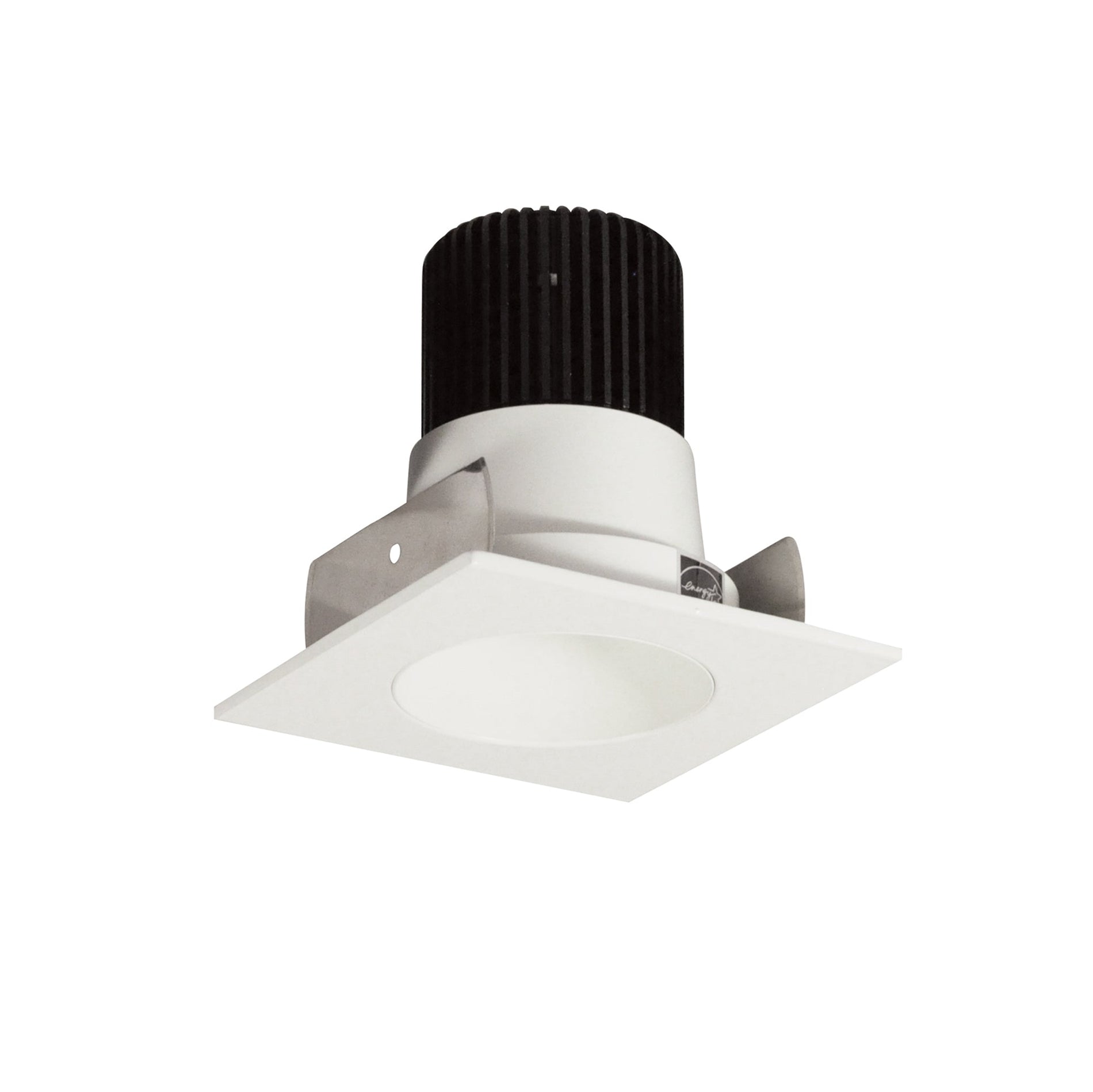 Nora NIOB-2SNDC30QWW 2 inch Iolite LED Square Reflector with Round Aperture, 10-Degree Optic, 800lm / 12W, 3000K, White Reflector / White Flange