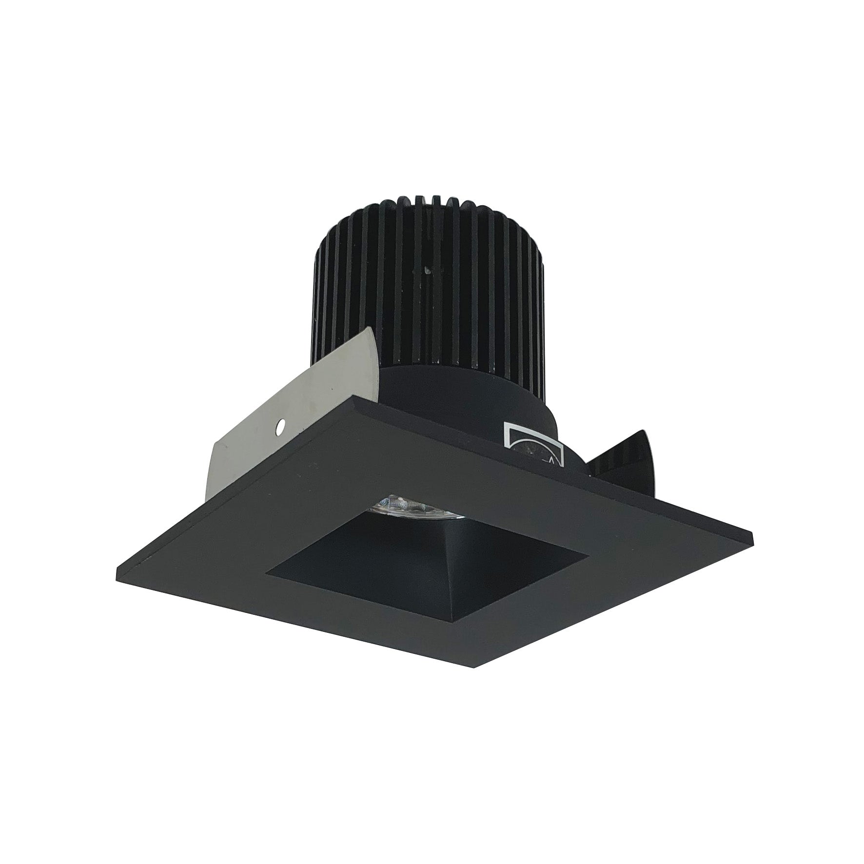 Nora NIOB-2SNDSQ40QBB 2 inch Iolite LED Square Reflector with Square Aperture, 10-Degree Optic, 800lm / 12W, 4000K, Black Reflector / Black Flange