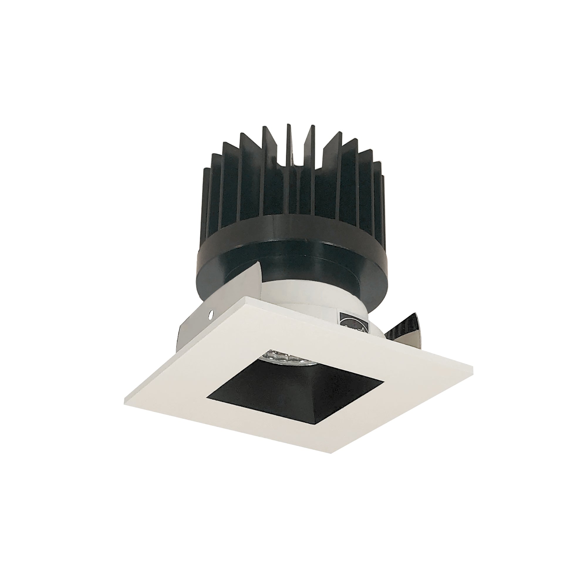 Nora NIOB-2SNDSQ35XBW/HL 2 inch Iolite LED Square Reflector with Square Aperture, 1500lm/2000lm/2500lm (varies by housing), 3500K, Black Reflector / White Flange