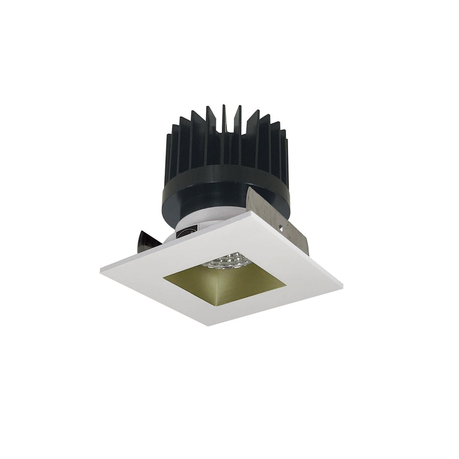 Nora NIOB-2SNDSQ30XCHMPW/HL 2 inch Iolite LED Square Reflector with Square Aperture, 1500lm/2000lm/2500lm (varies by housing), 3000K, Champagne Haze Reflector / Matte Powder White Flange