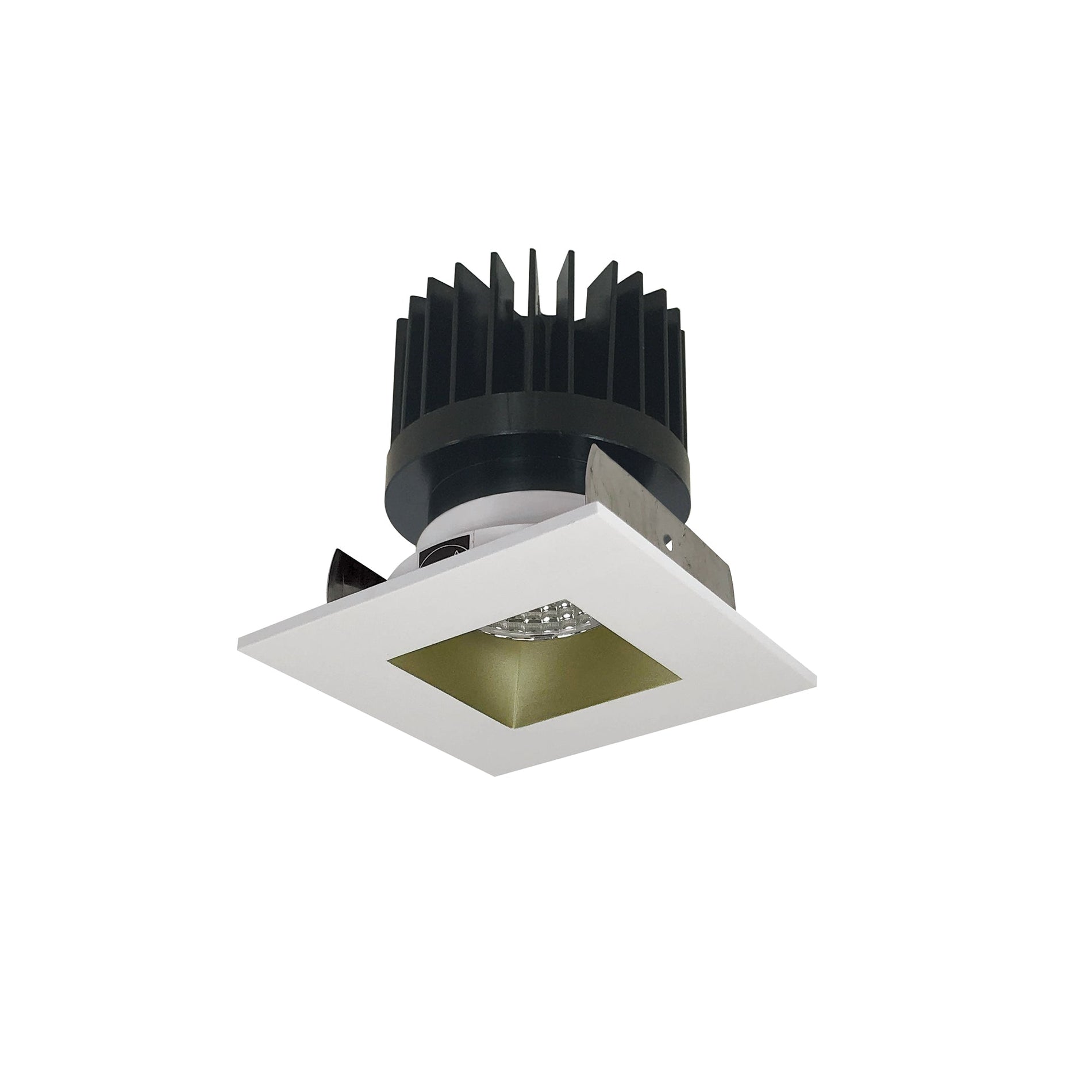Nora NIOB-2SNDSQCDXCHMPW/HL 2 inch Iolite LED Square Reflector with Square Aperture, 1500lm/2000lm/2500lm (varies by housing), Comfort Dim, Champagne Haze Reflector / Matte Powder White Flange