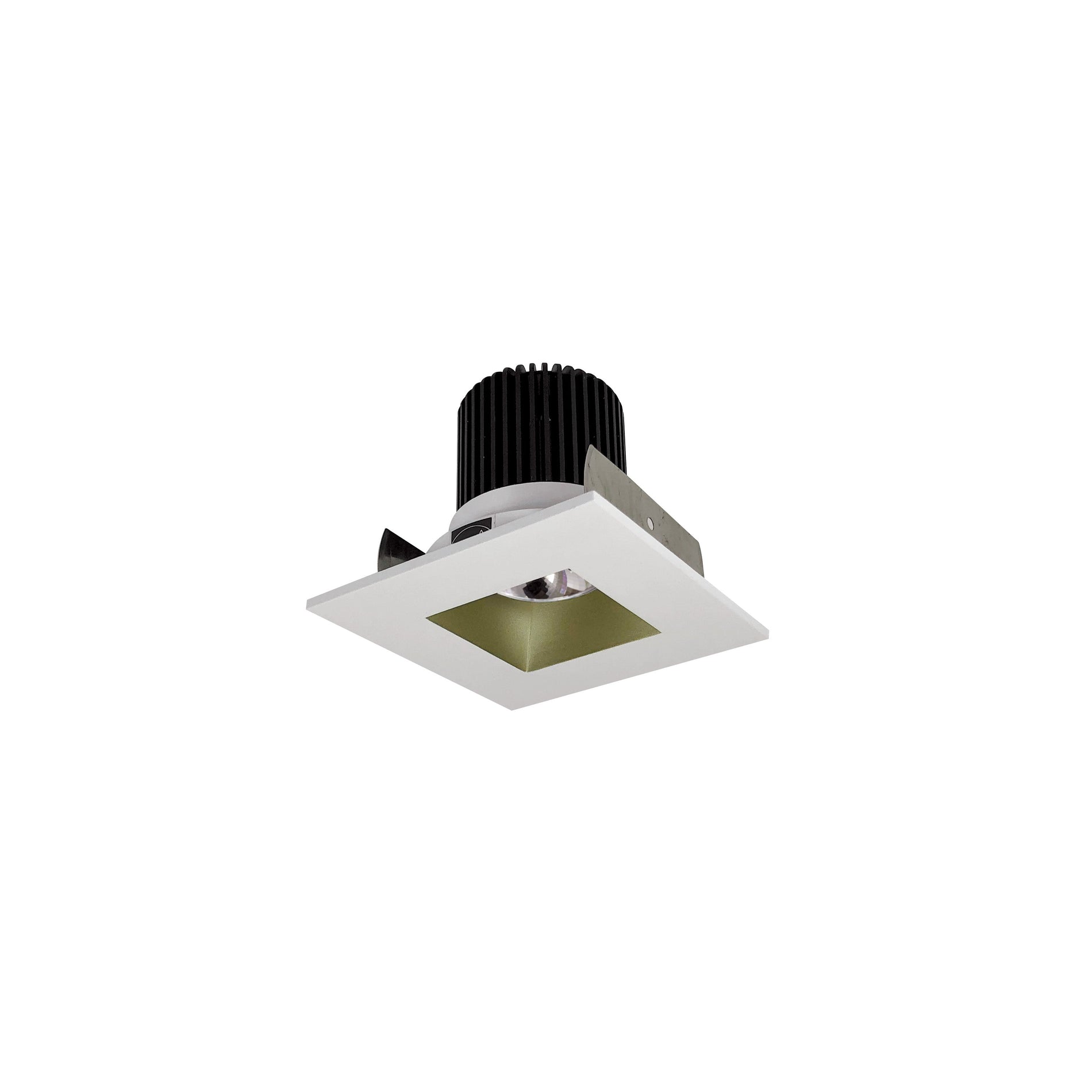 Nora NIOB-2SNDSQ27QCHMPW 2 inch Iolite LED Square Reflector with Square Aperture, 10-Degree Optic, 800lm / 12W, 2700K, Champagne Haze Reflector / Matte Powder White Flange