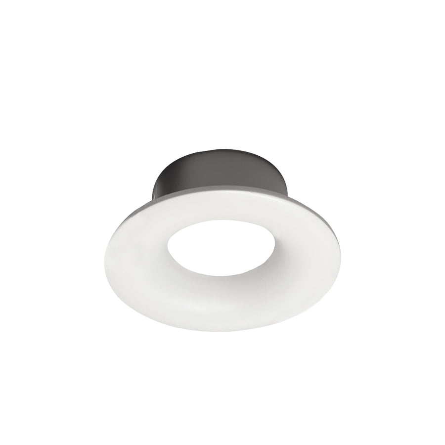 Nora NIOC-1RNBWW 1 inch Iolite Can-less Round Bullnose Trim, White finish