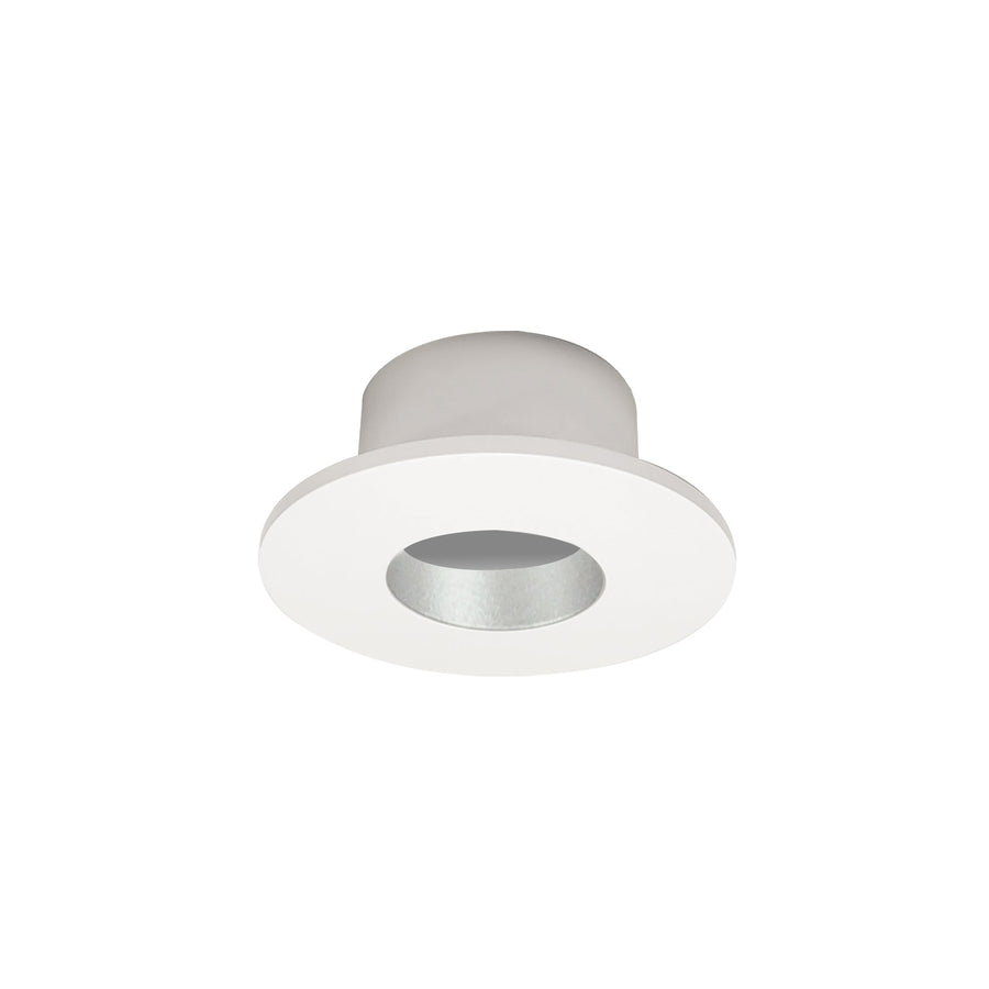 Nora NIOC-1RNGHW 1 inch Iolite Can-less Round Downlight Trim, Haze Reflector / White Flange