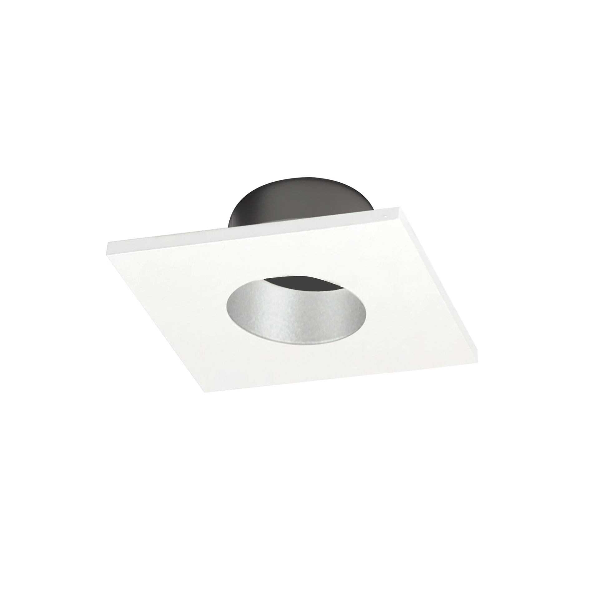 Nora NIOC-1SNGHW 1 inch Iolite Can-less Square Downlight Trim, Haze Reflector / White Flange
