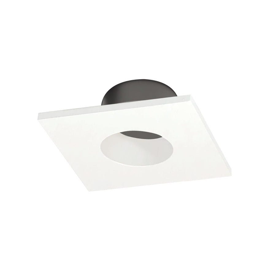 Nora NIOC-1SNGWW 1 inch Iolite Can-less Square Downlight Trim, White finish