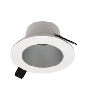 Nora NIOC-4RNDCHW 4 inch Iolite Can-less Round Downlight Trim, Haze Reflector / White Flange