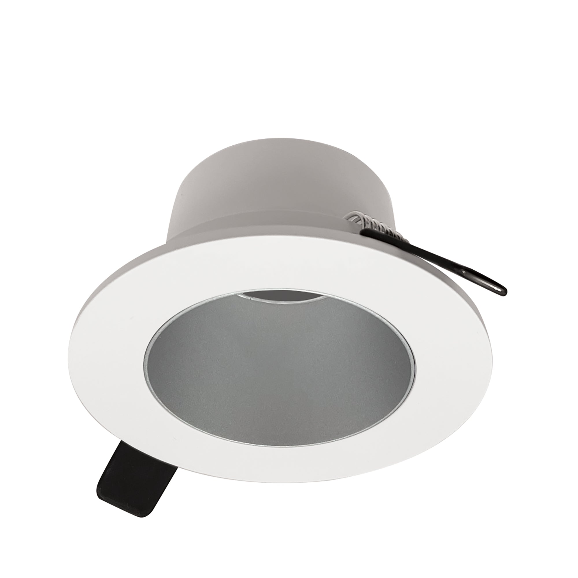 Nora NIOC-4RNDCHW 4 inch Iolite Can-less Round Downlight Trim, Haze Reflector / White Flange