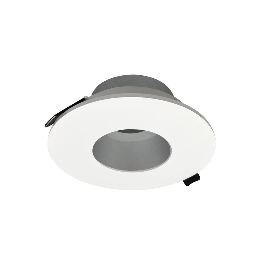 Nora NIOC-4RPHHZMPW 4 inch Iolite Can-less Round Pinhole Trim, Haze Pinhole / Matte Powder White Flange