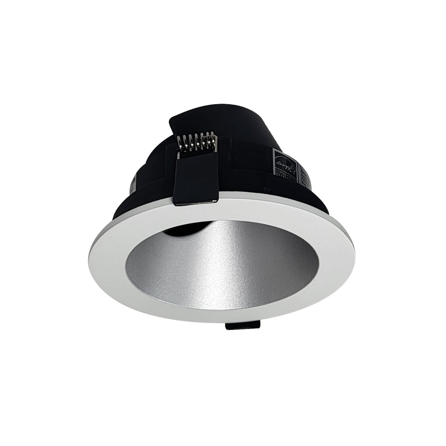 Nora NIOC-4RSLAHZMPW 4 inch Iolite Can-less Adjustable Slot Trim, Haze Reflector / Matte Powder White Flange