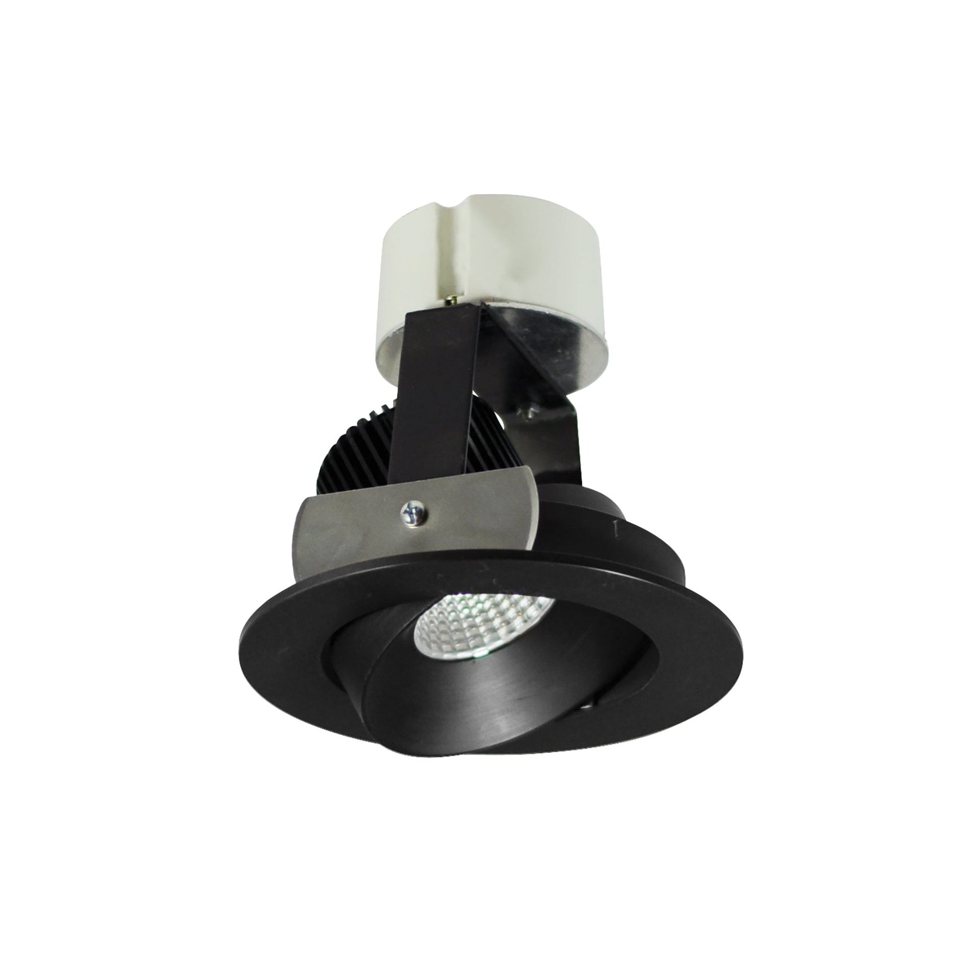Nora NIR-4RC27XBW/10 4 inch Iolite LED Round Adjustable Cone Retrofit, 1000lm / 12W, 2700K, Black Reflector / White Flange