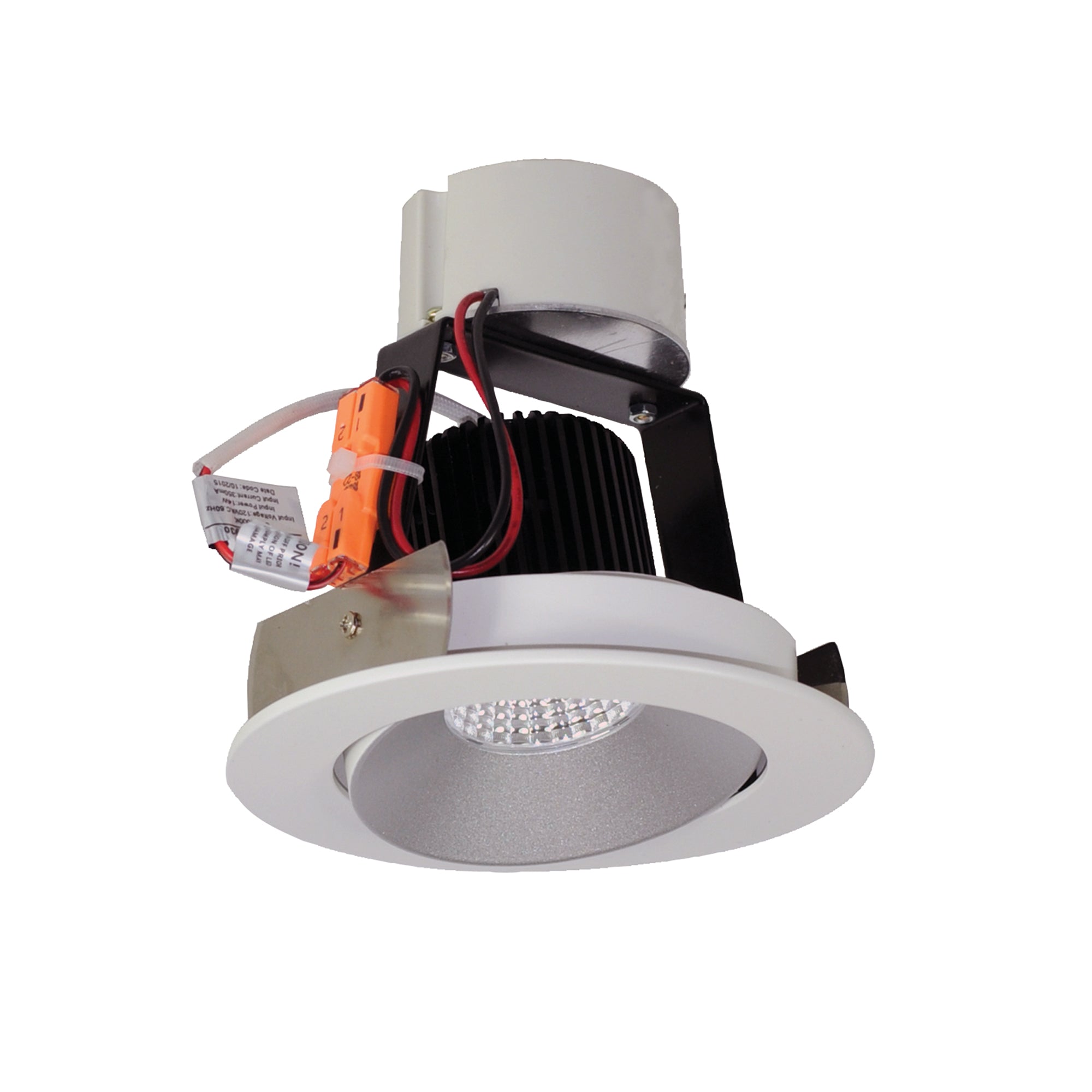 Nora NIR-4RC50XHW 4 inch Iolite LED Round Adjustable Cone Retrofit, 800lm / 14W, 5000K, Haze Reflector / White Flange