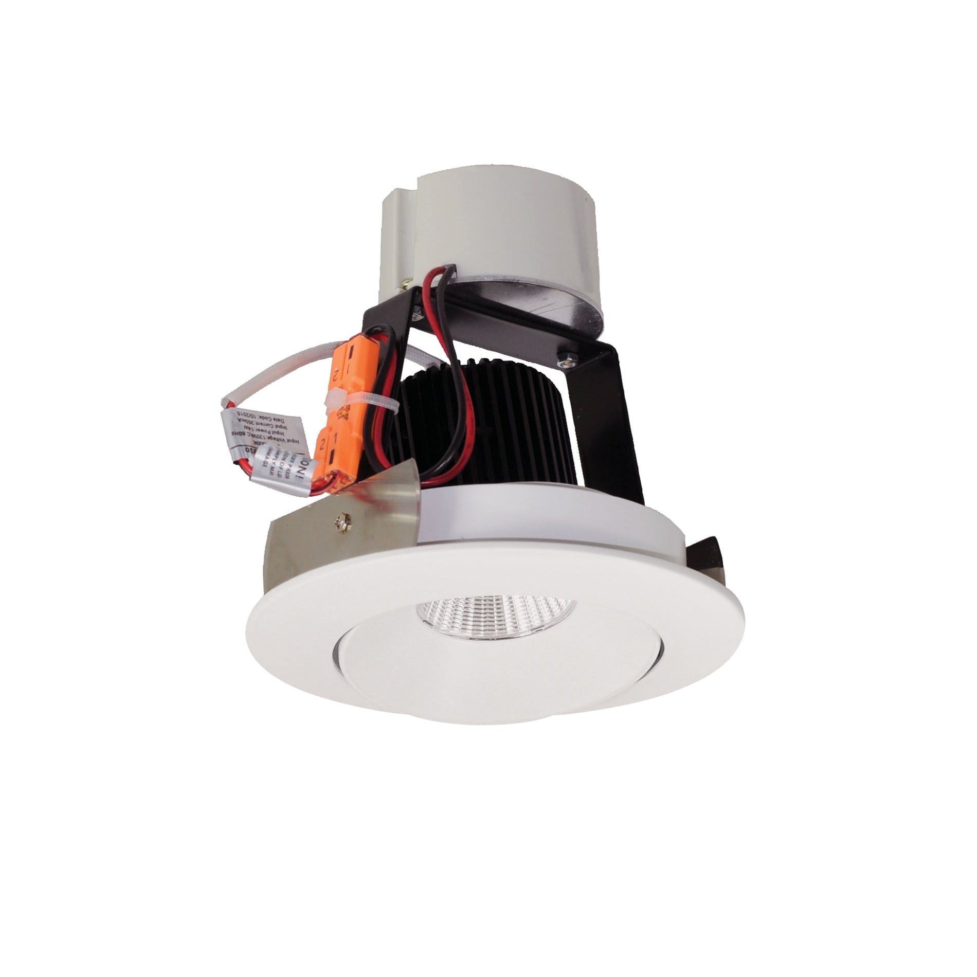 Nora NIR-4RC27XMPW/10 4 inch Iolite LED Round Adjustable Cone Retrofit, 1000lm / 12W, 2700K, Matte Powder White Reflector / Matte Powder White Flange