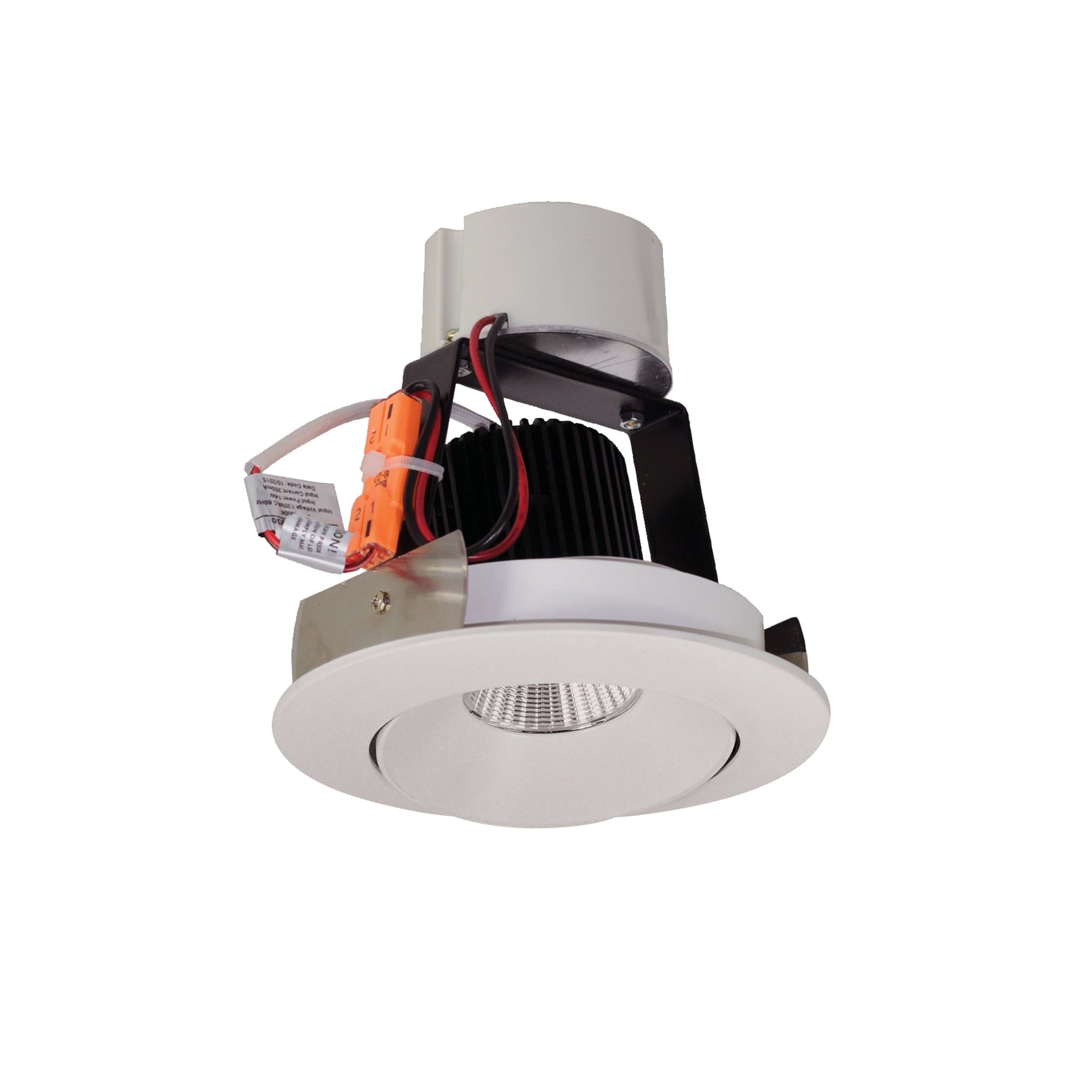 Nora NIR-4RC30XWW/10 4 inch Iolite LED Round Adjustable Cone Retrofit, 1000lm / 12W, 3000K, White Reflector / White Flange