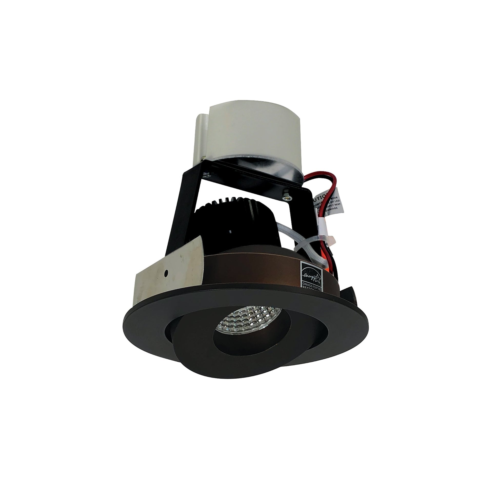 Nora Lighting NIR-4RG35XBB/10 — 4" Iolite LED Round Adjustable Gimbal Retrofit, 1000lm / 12W, 3500K, Black Finish