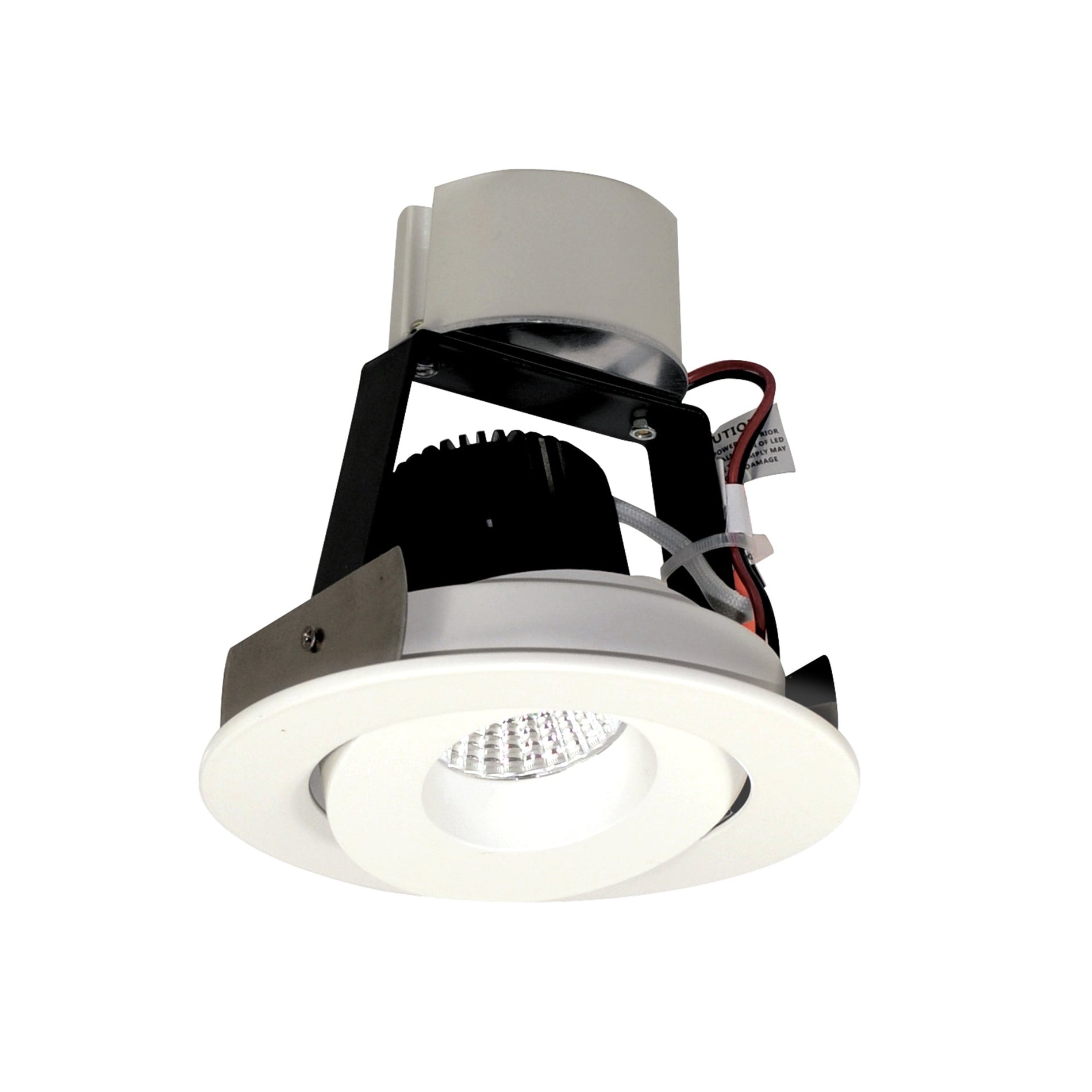 Nora NIR-4RG50XMPW 4 inch Iolite LED Round Adjustable Gimbal Retrofit, 800lm / 14W, 5000K, Matte Powder White Finish