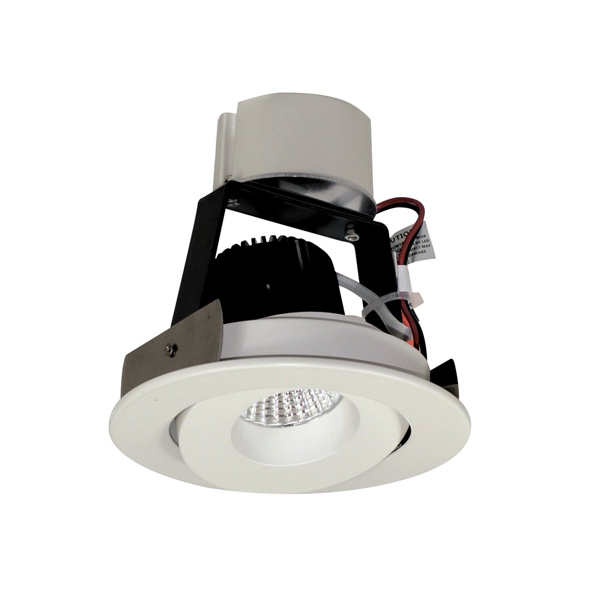 Nora NIR-4RG30XWW/10 4 inch Iolite LED Round Adjustable Gimbal Retrofit, 1000lm / 12W, 3000K, White Finish