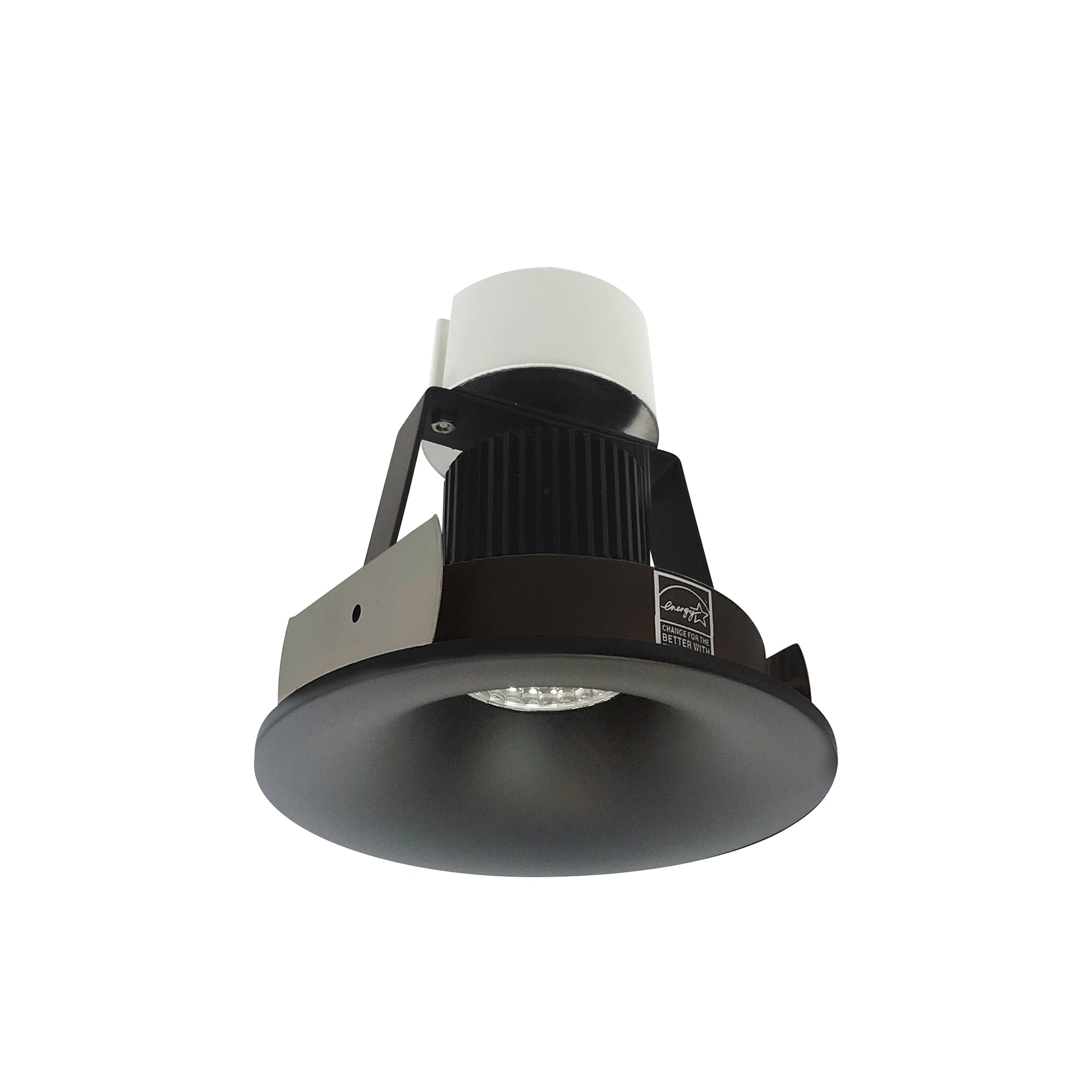 Nora NIR-4RNB30XBB/10 4 inch Iolite LED Round Bullnose Retrofit, 1000lm / 12W, 3000K, Black Finish