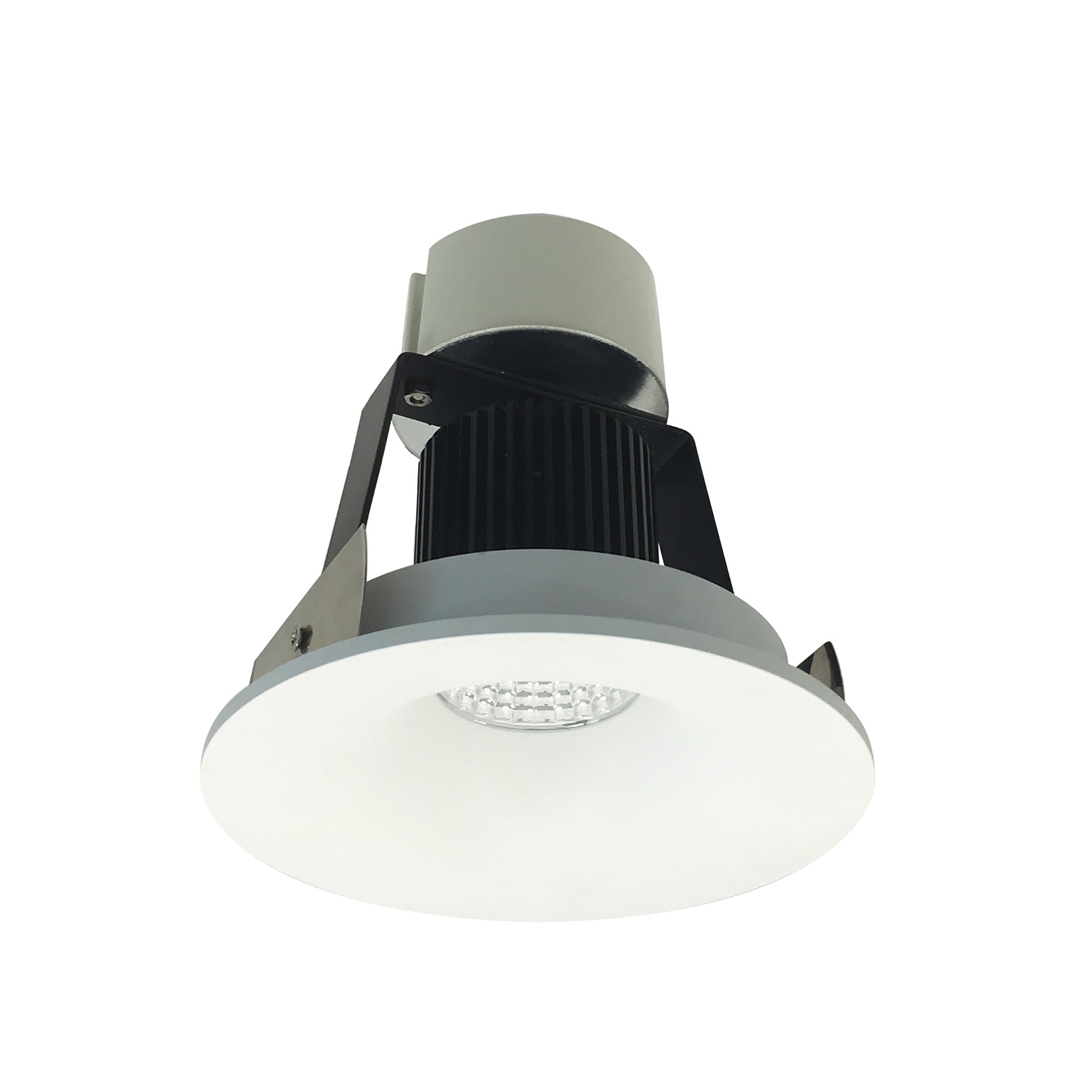 Nora NIR-4RNBCDXMPW 4 inch Iolite LED Round Bullnose Retrofit, 800lm / 12W, Comfort Dim, Matte Powder White Finish