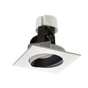 Nora NIR-4SCCDXBW 4 inch Iolite LED Square Adjustable Cone Retrofit, 800lm / 12W, Comfort Dim, Black Reflector / White Flange