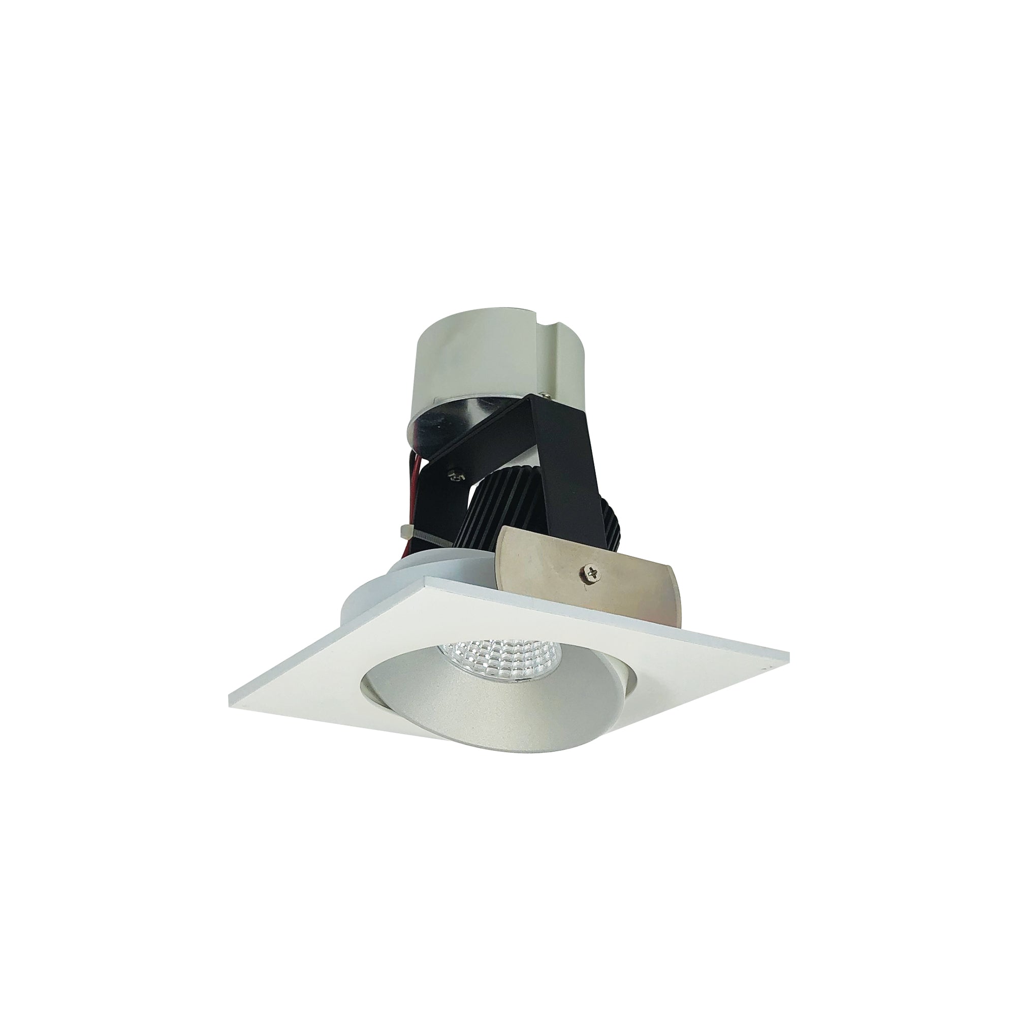 Nora NIR-4SC50XHW 4 inch Iolite LED Square Adjustable Cone Retrofit, 800lm / 14W, 5000K, Haze Reflector / White Flange
