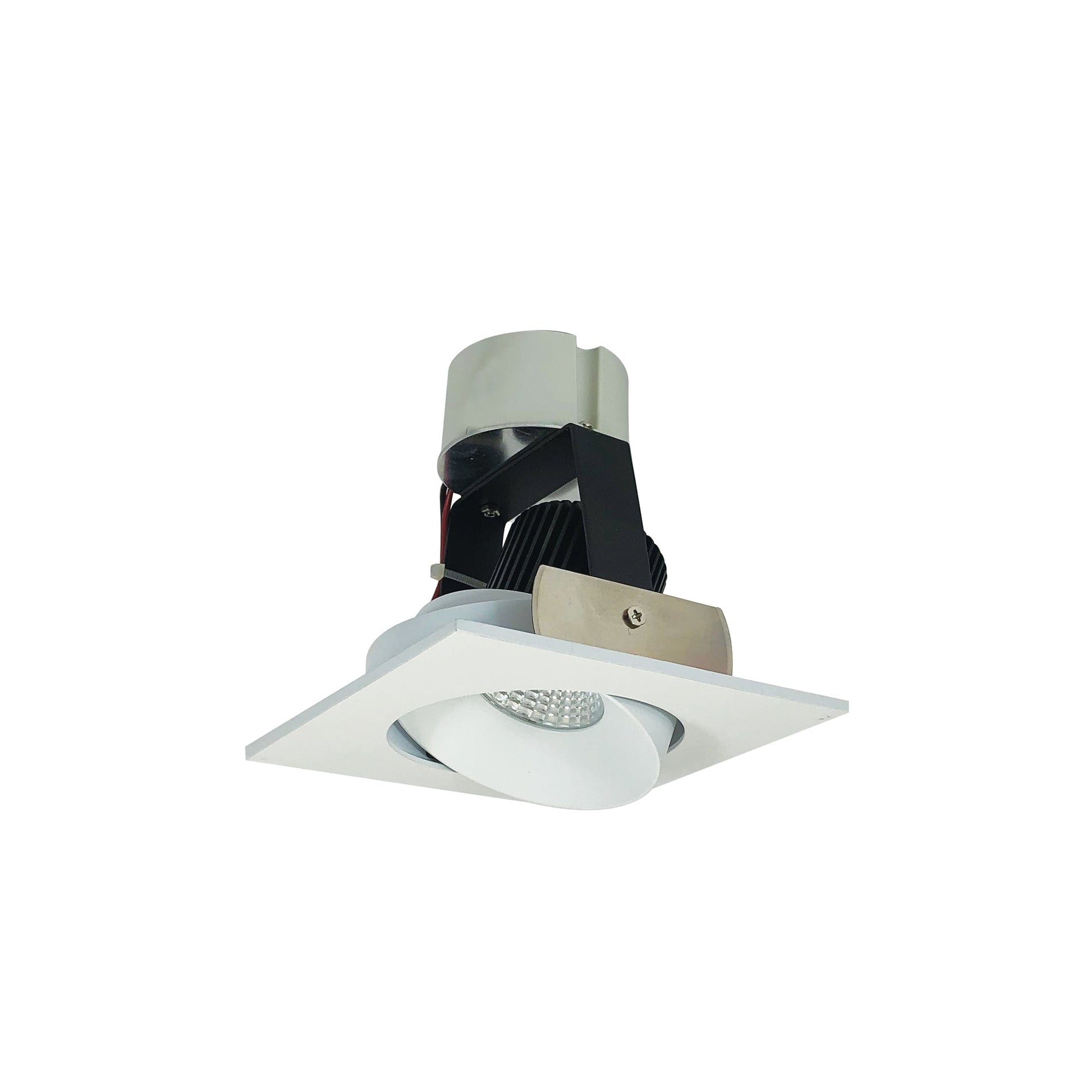 Nora Lighting NIR-4SC35XMPW/10 — 4" Iolite LED Square Adjustable Cone Retrofit, 1000lm / 12W, 3500K, Bright White Reflector / Bright White Flange
